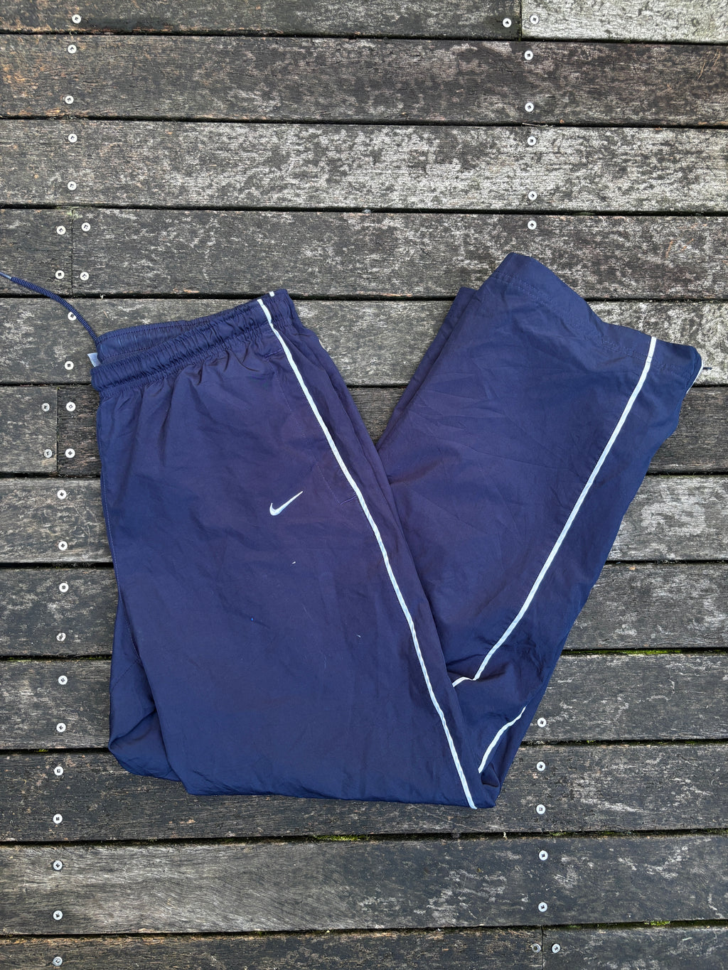 Classic Nike Y2K Track Pants Size M Navy