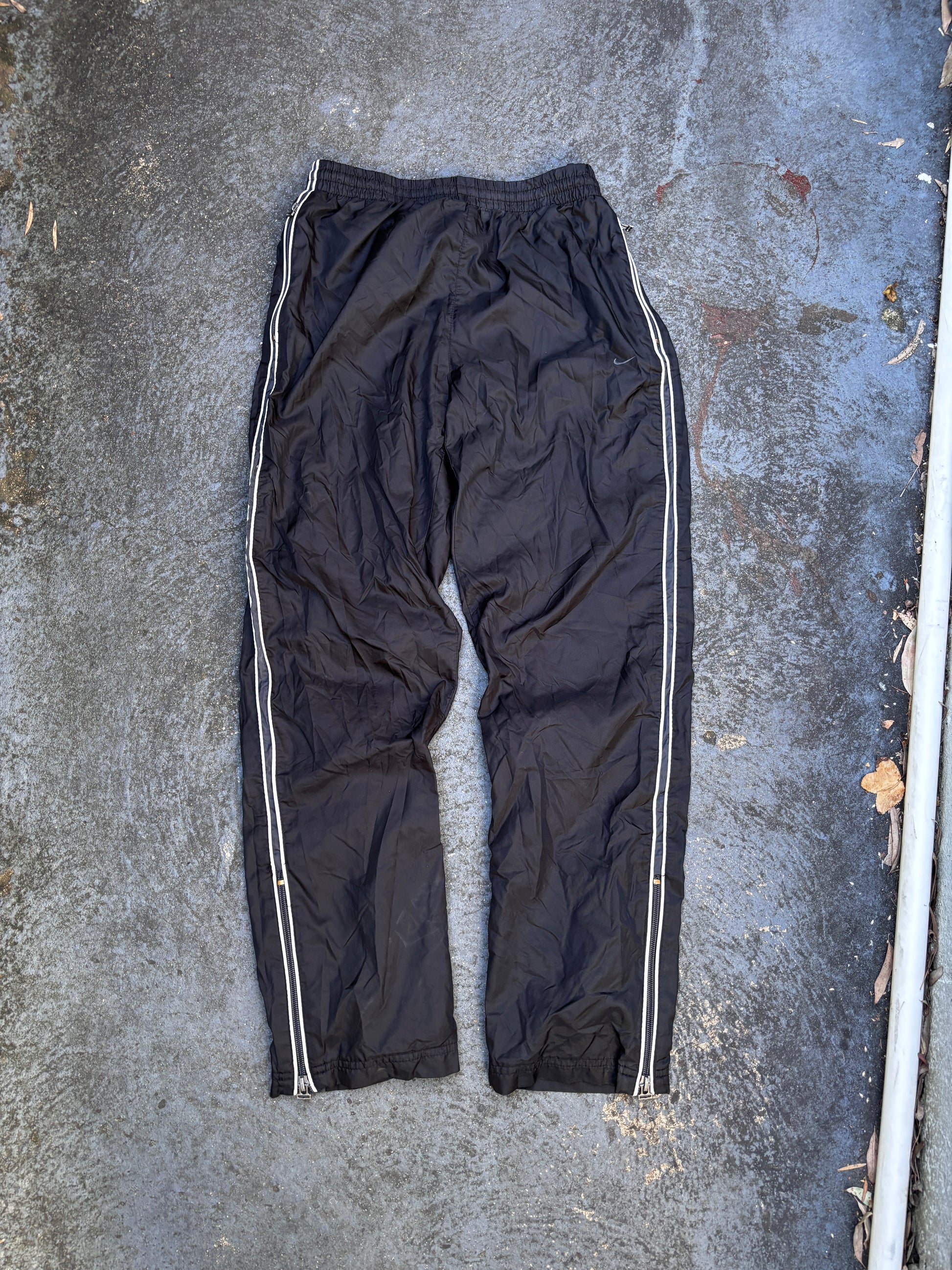 Vintage Y2K Nike Track Pants Size S Black White Side Detail Classic Windbreakers
