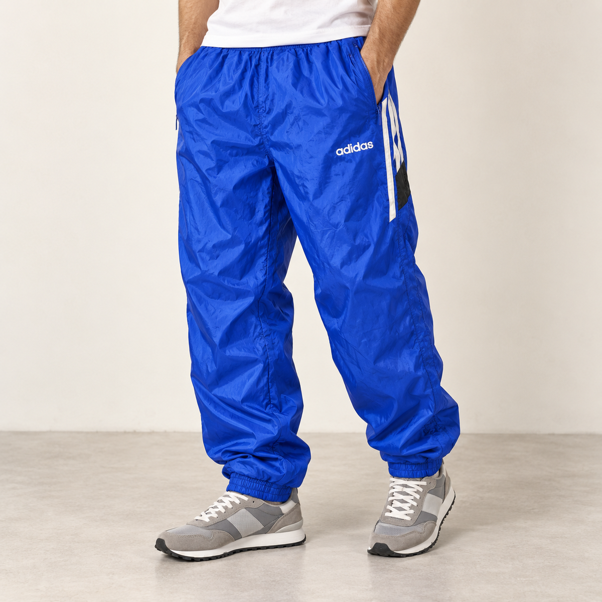 Vintage 90s Adidas track pants men’s large blue retro cuffed