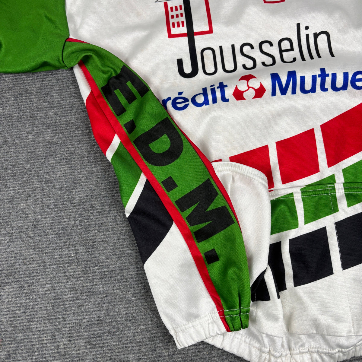 Vintage 90s EDM Cycling Jersey Men's Medium White Multi Made in Italy