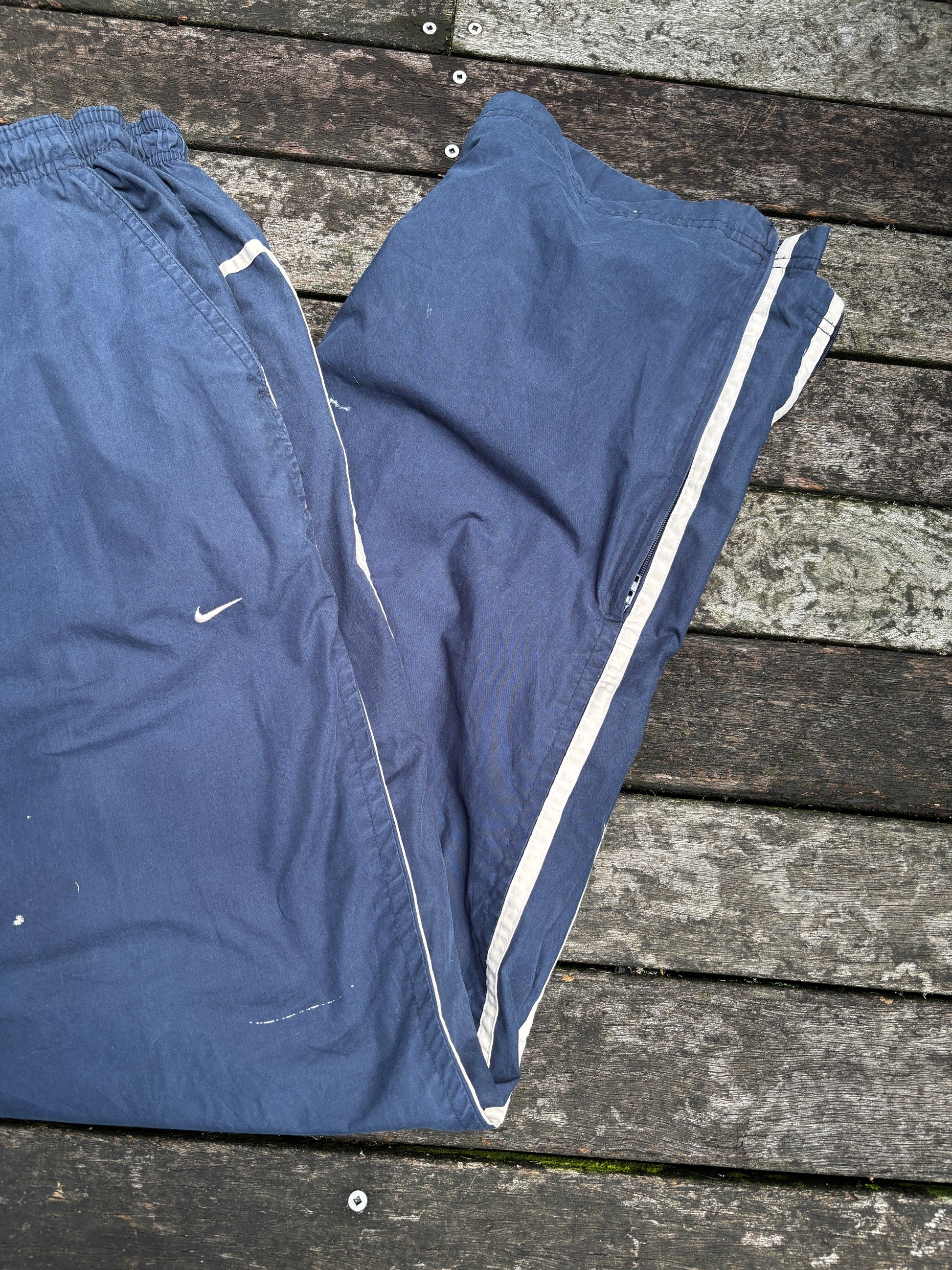 Vintage Nike Track Pants Size XL Blue Nylon Y2K