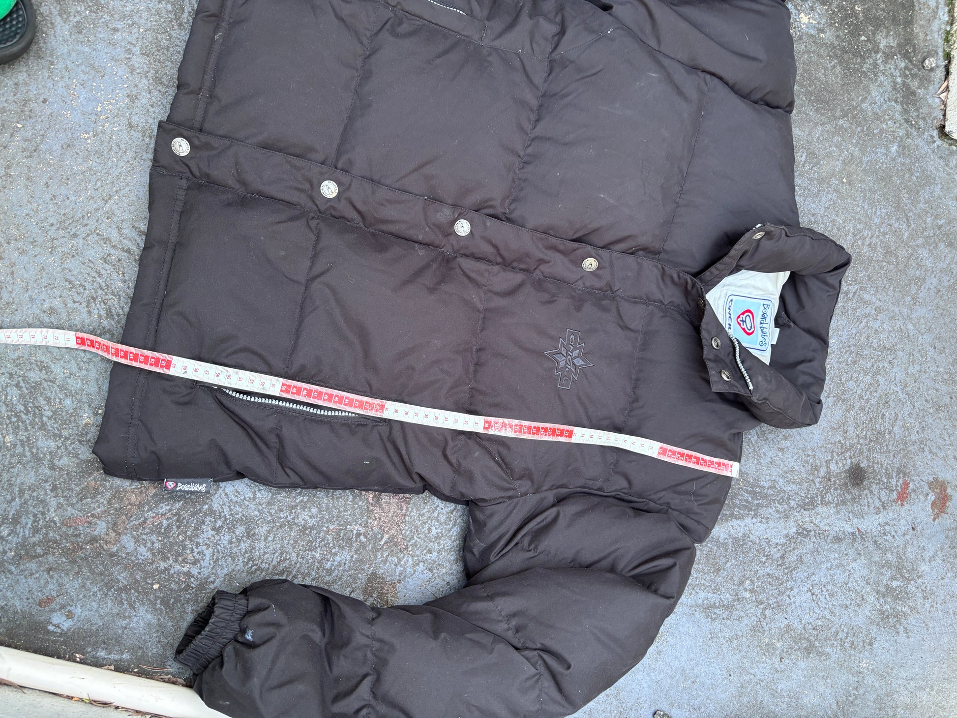 Vintage 90s O’Neill Jacket Women’s XL Black Chest Logo Down Jacket Ski Snowboard