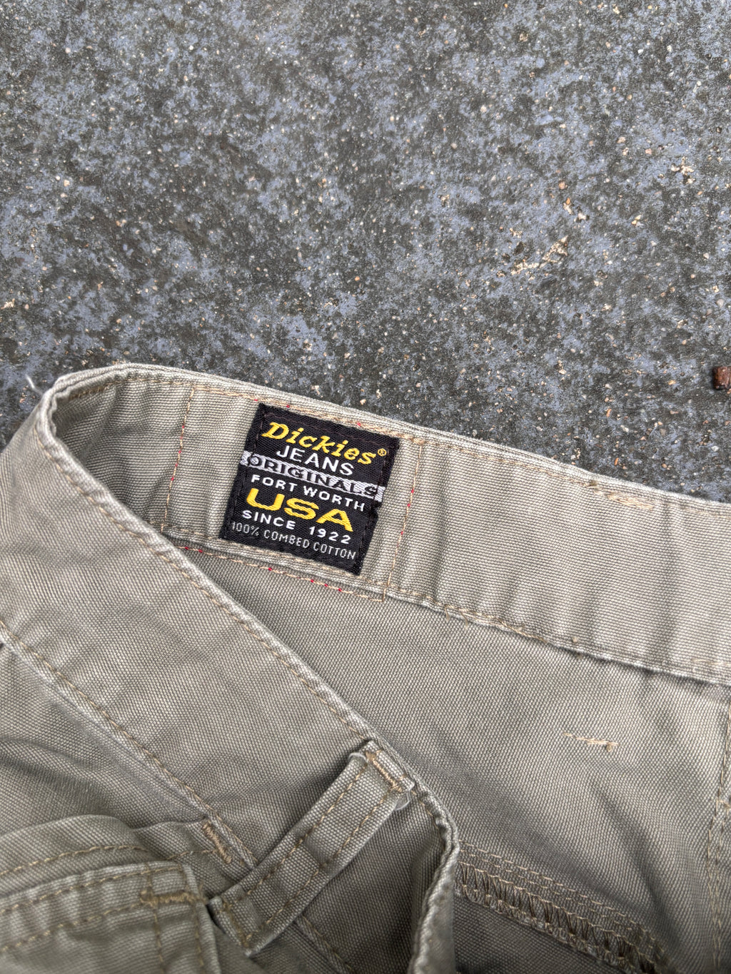 Vintage Dickies Pants Size S Khaki Pocket & Zip Details Straight Leg Made in USA