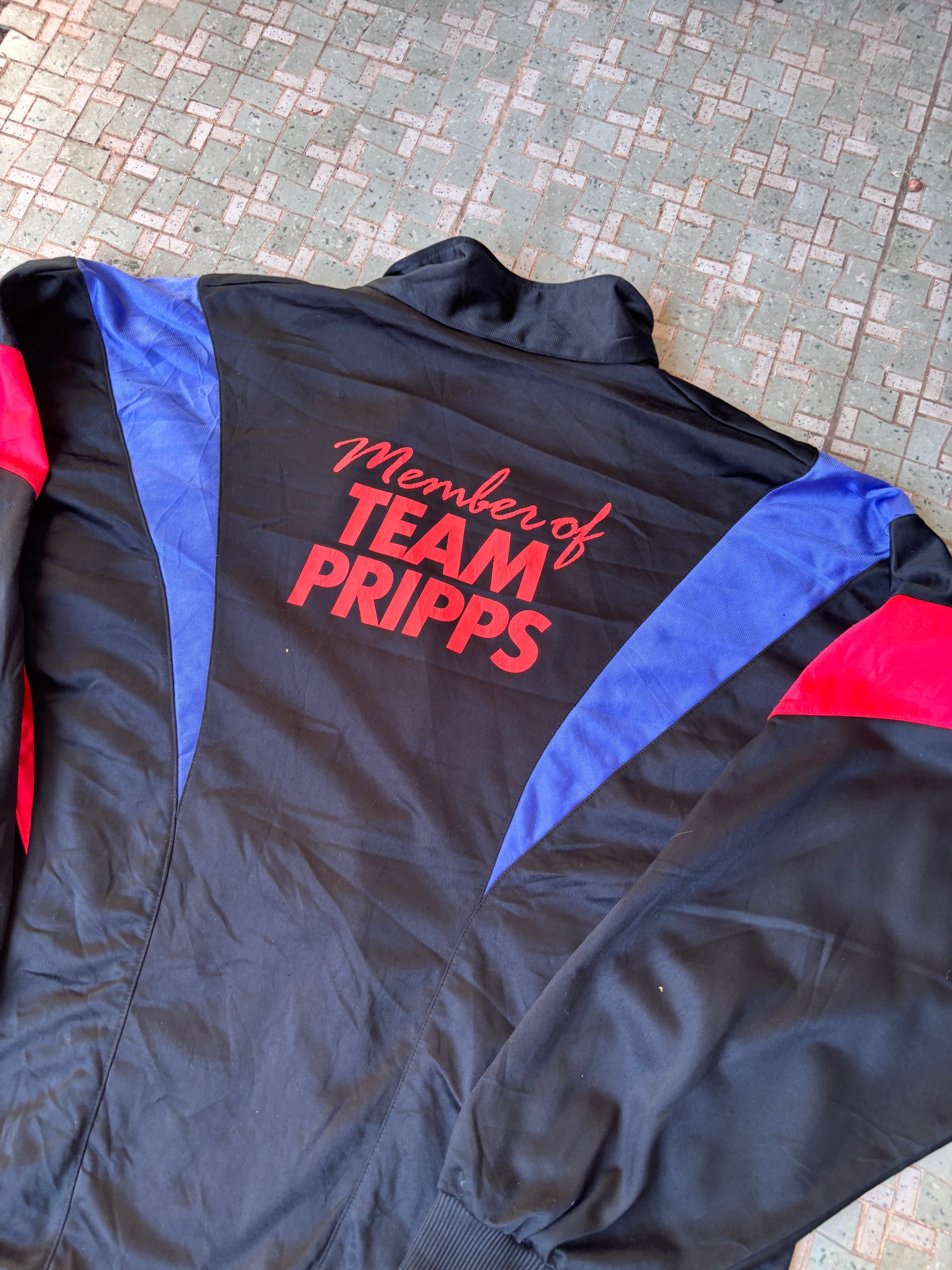 Retro 90's Nike Cuffed Jacket Size XL Vintage Black Pink Fluro Football Camps