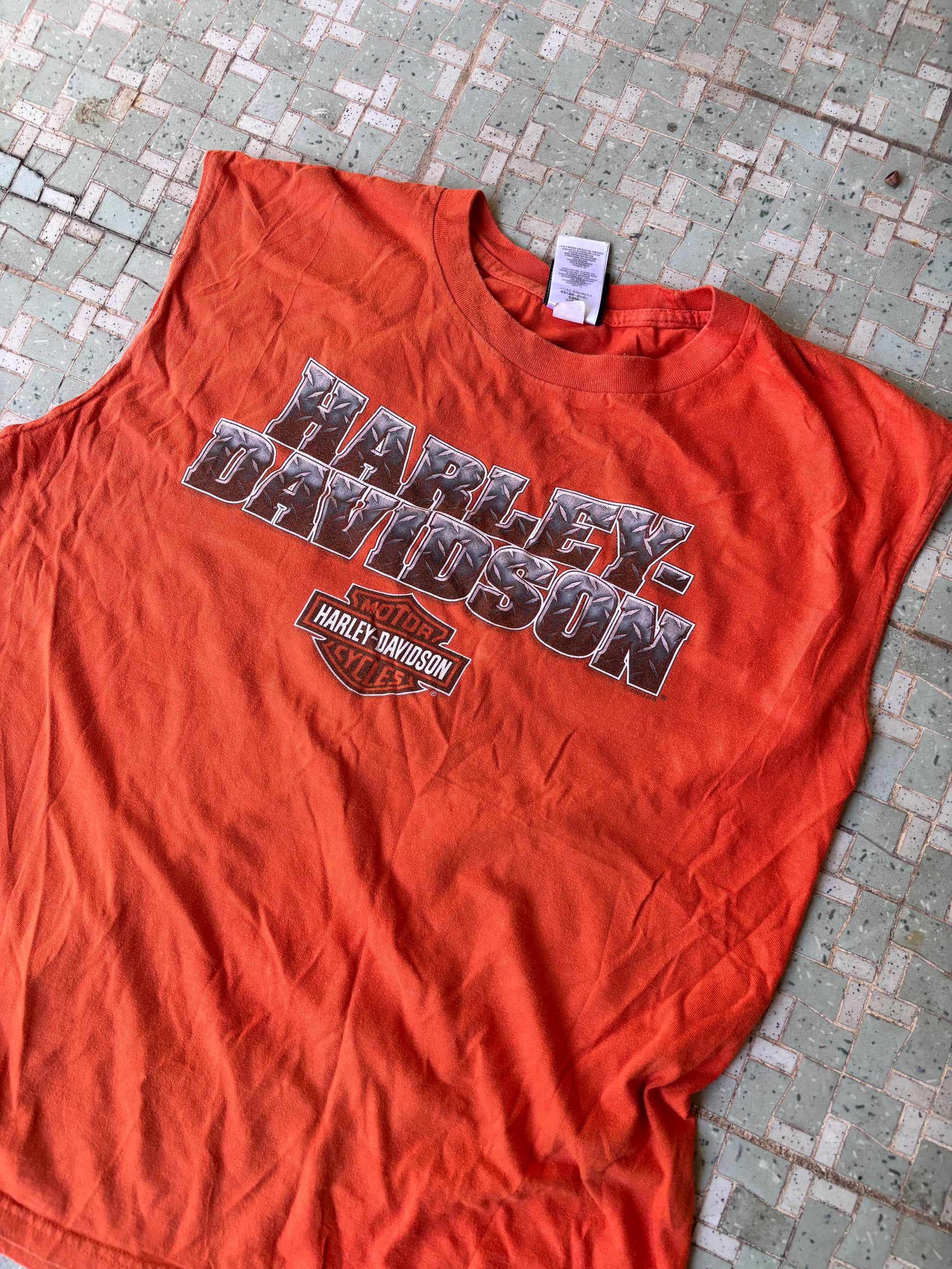 Vintage Harley Davidson T-shirt Size XL Orange Floria