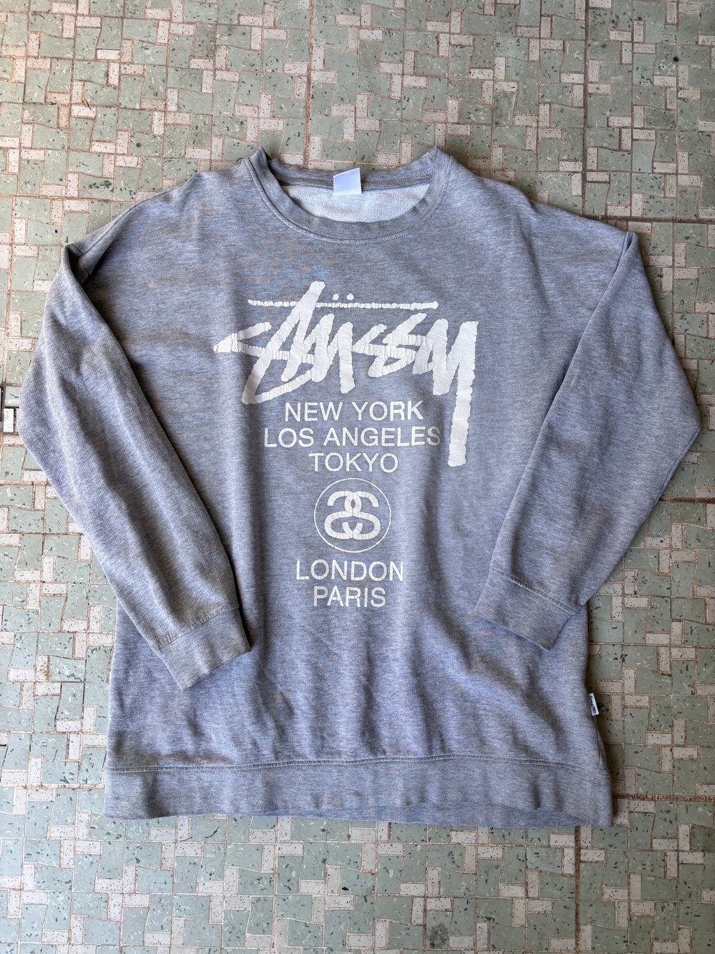 Stussy x Custom Made World Tour Jumper Size 10 M Grey
