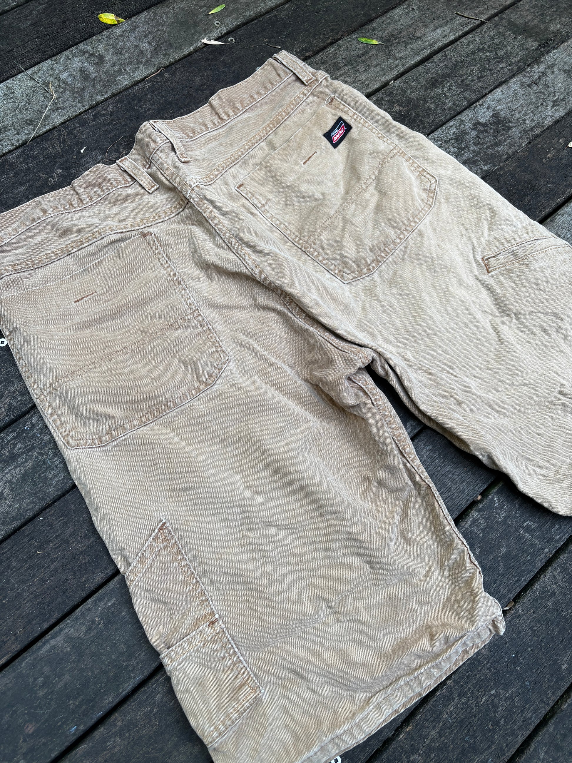 Dickies Denim Workwear Shorts Size 36in Tan