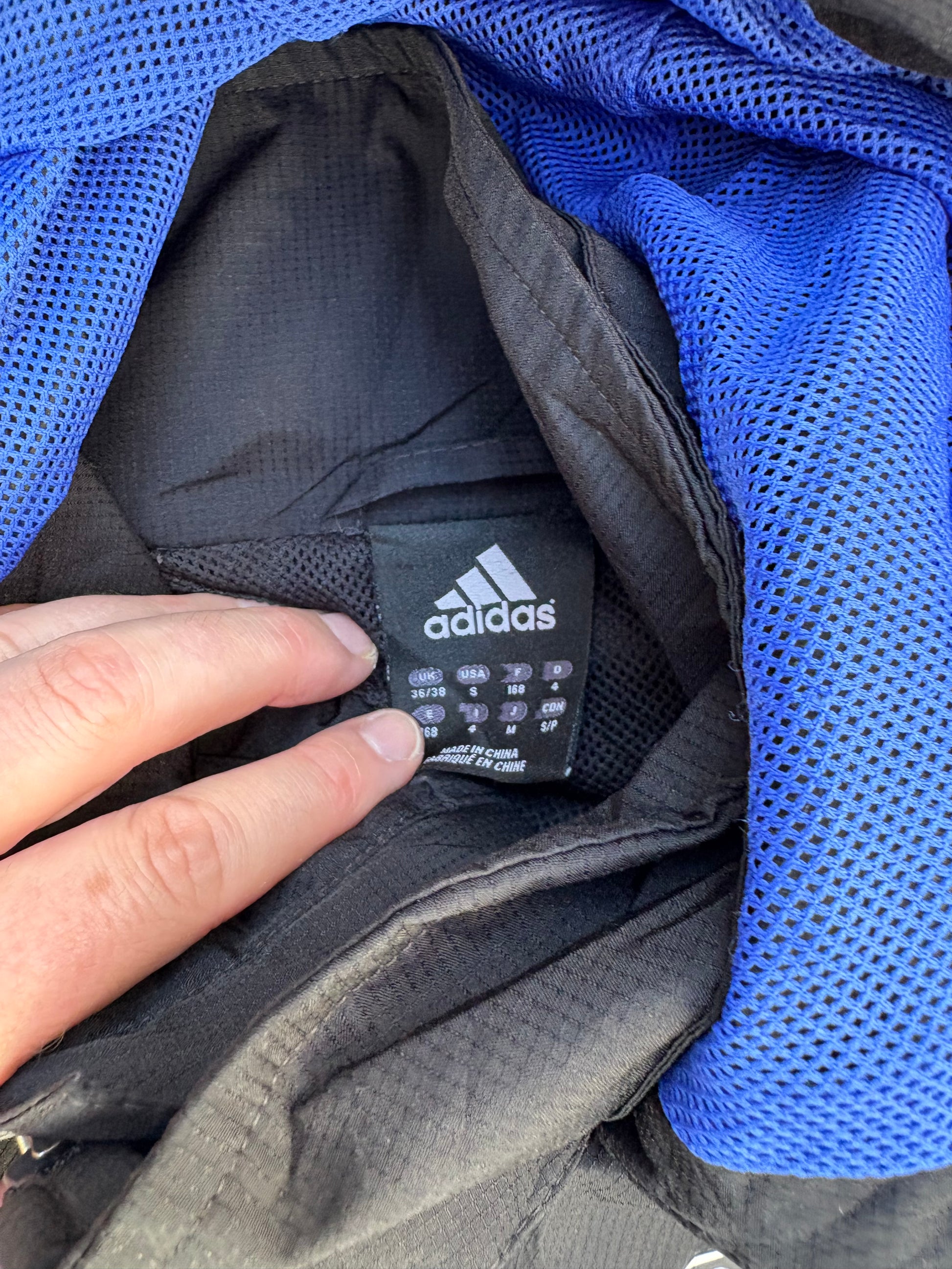 Adidas Chelsea Football Club Jacket Size S Black 2010 Windbreaker Hood Full Zip