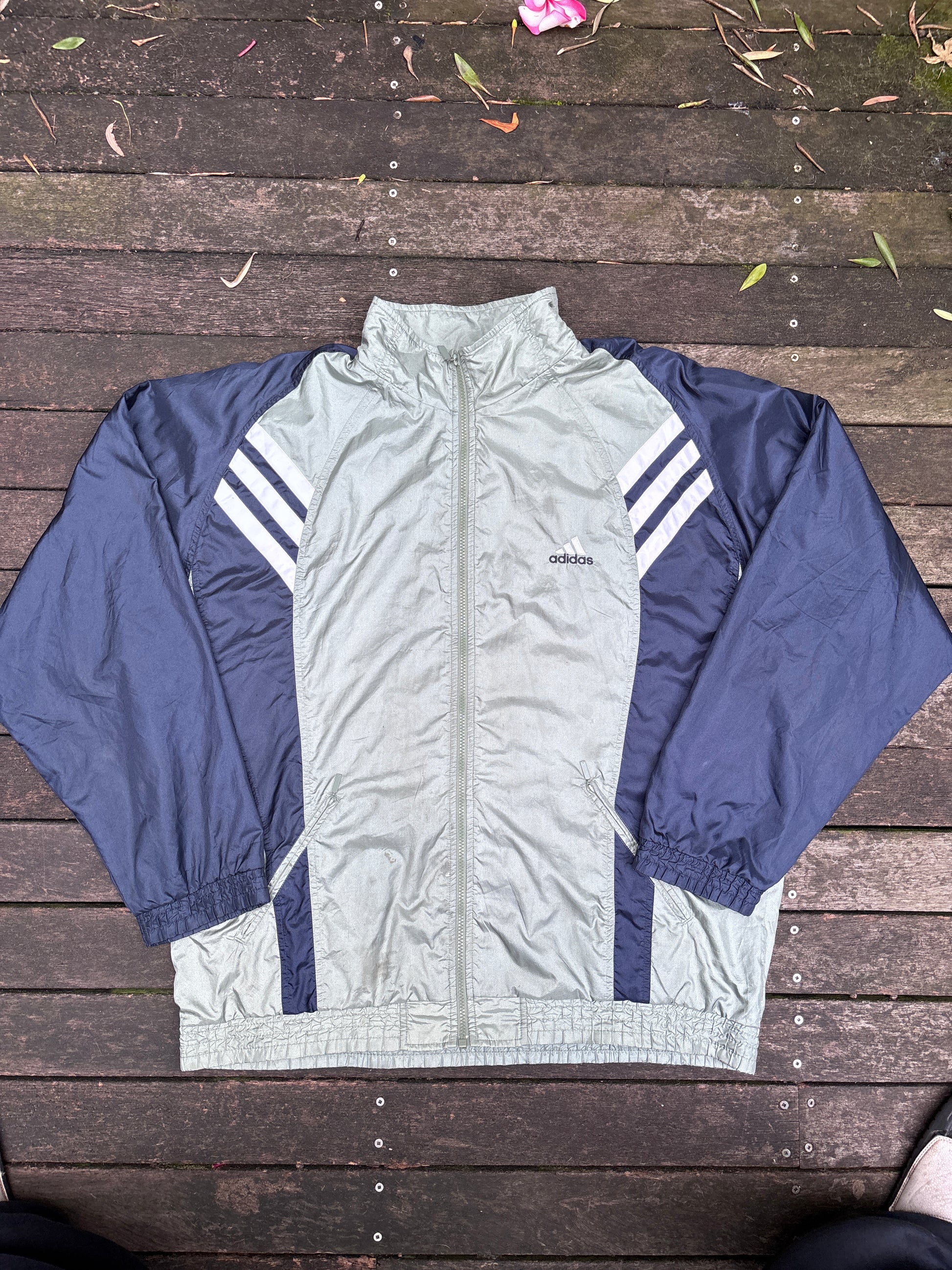 ADIDAS Classic Y2K Jacket Size XL Grey Green