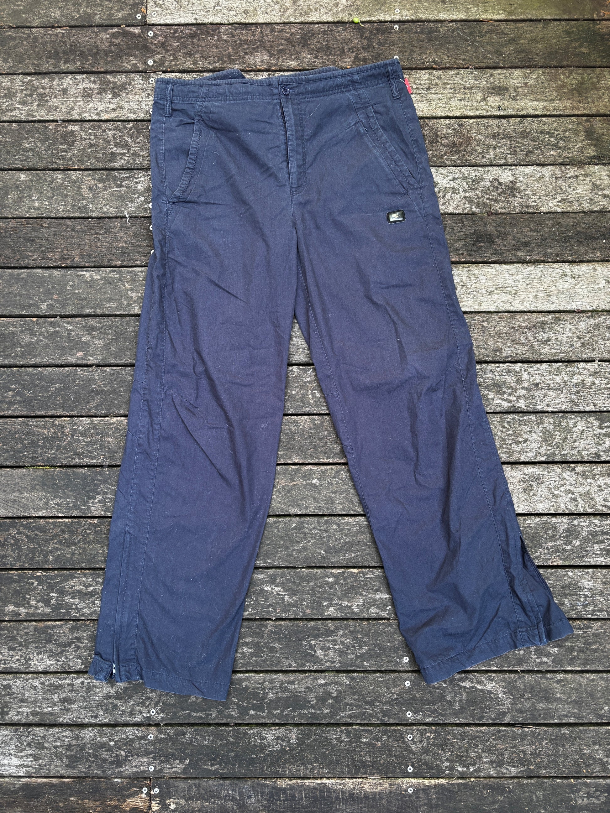 Nike Y2K Chino Pants Size M Navy Vintage Wide Leg