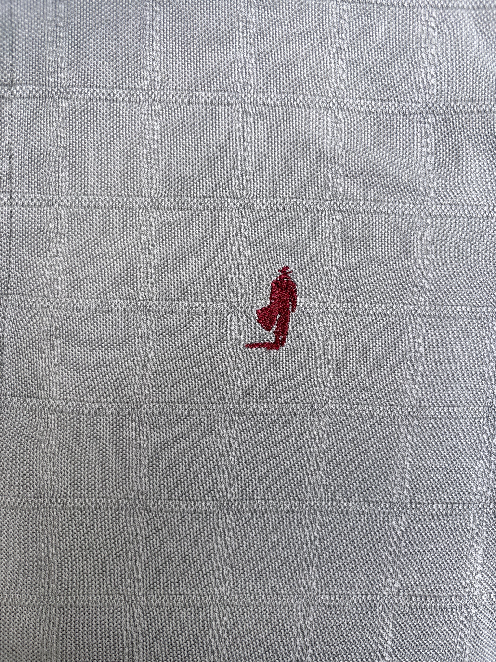 Vintage 90's Marlboro Man Logo Polo Size M Grey