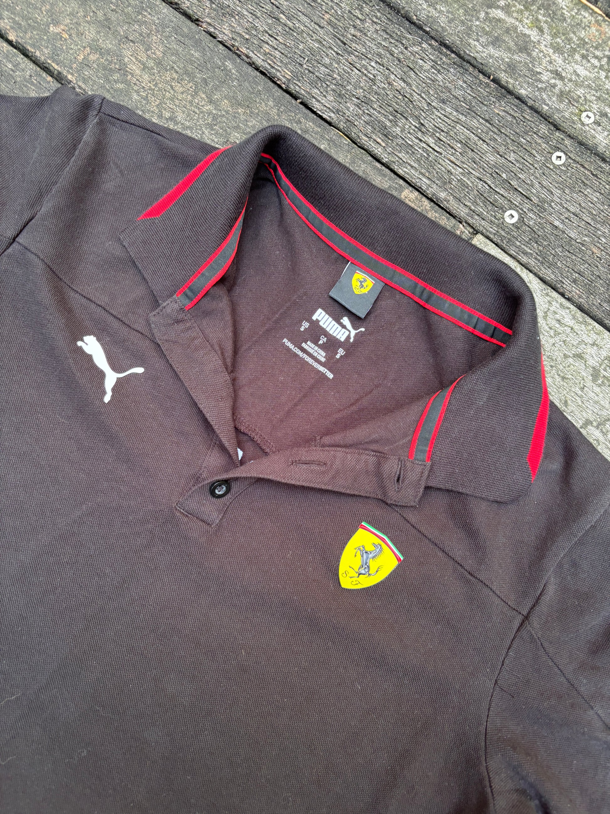 Puma Ferrari Polo Size S Black Yellow