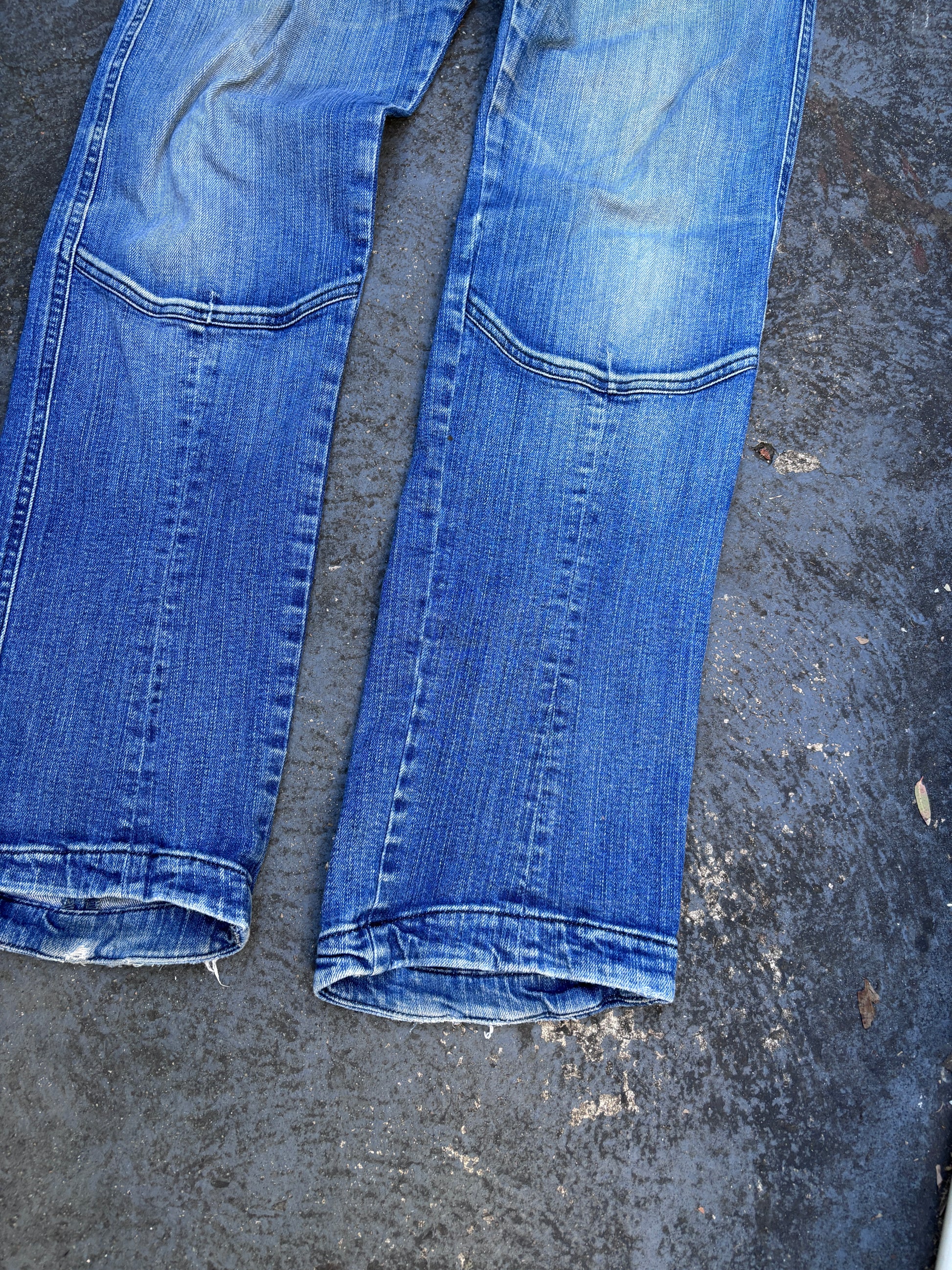 Vintage Diesel Slickap Jeans Size 33 Mid Wash Front Pockets Zips Faded Made in Italy