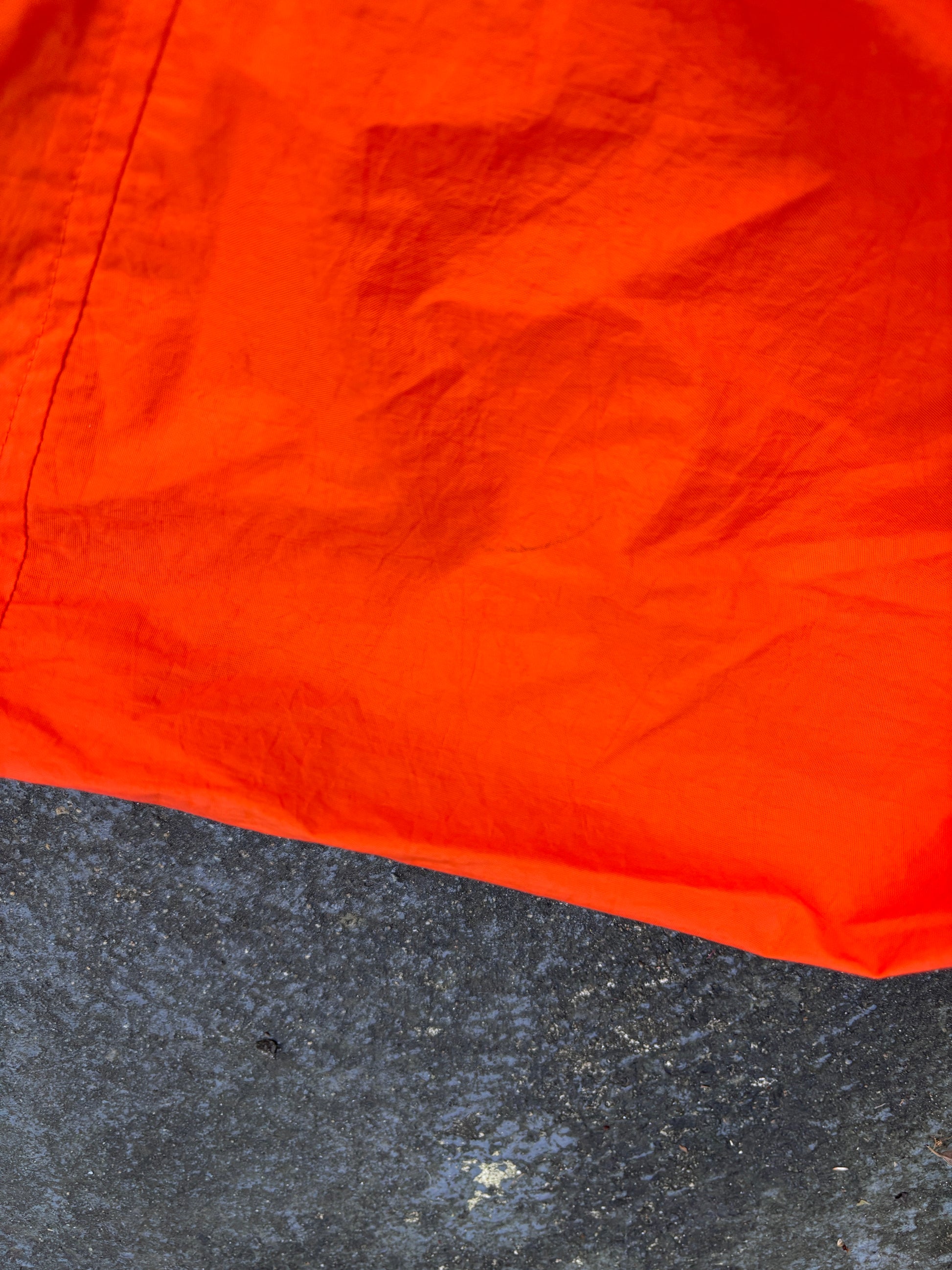 Vintage 90s Nike Jacket Size XL Orange Navy Swoosh Cuffed Nylon Windbreaker