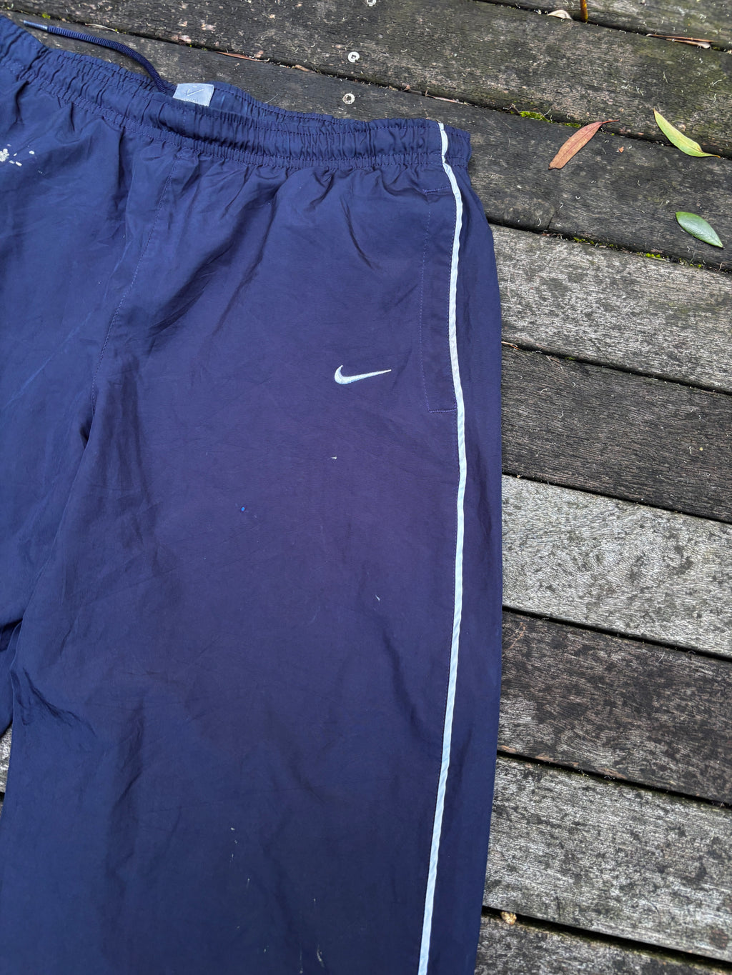 Classic Nike Y2K Track Pants Size M Navy
