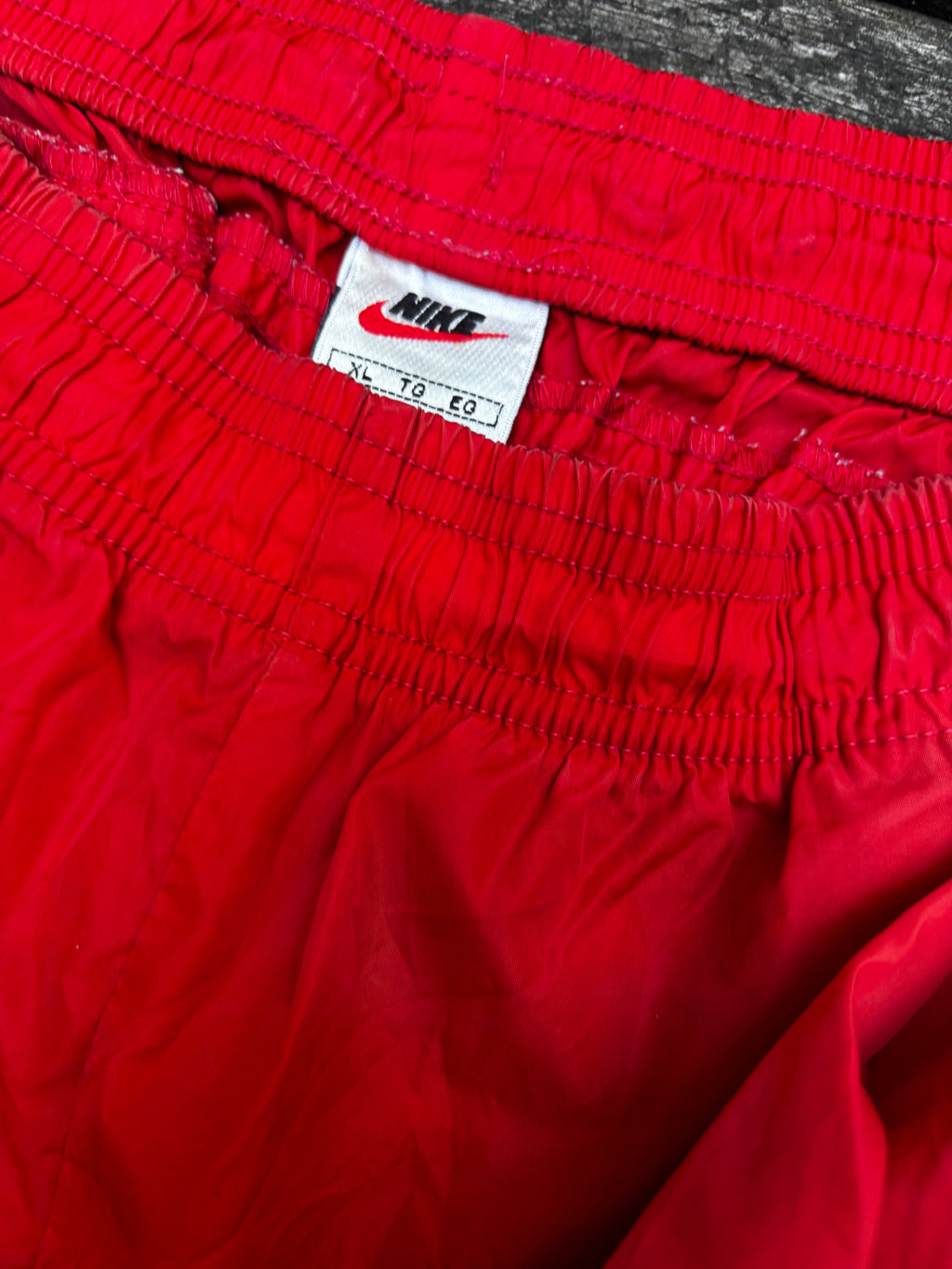 90's Nike Red on Red Nylon Lightweight Winderbreaker Track Pants