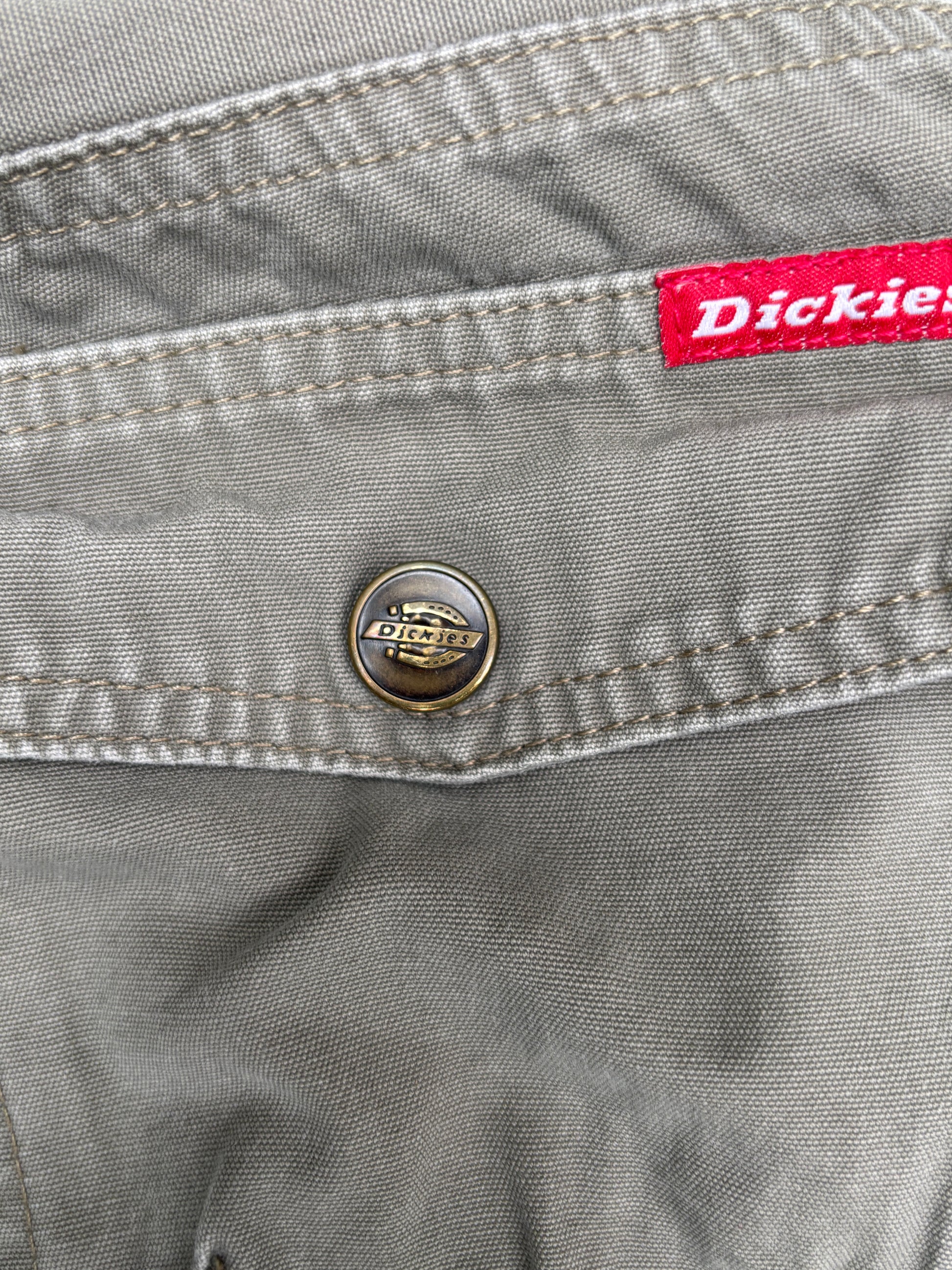 Vintage Dickies Pants Size S Khaki Pocket & Zip Details Straight Leg Made in USA