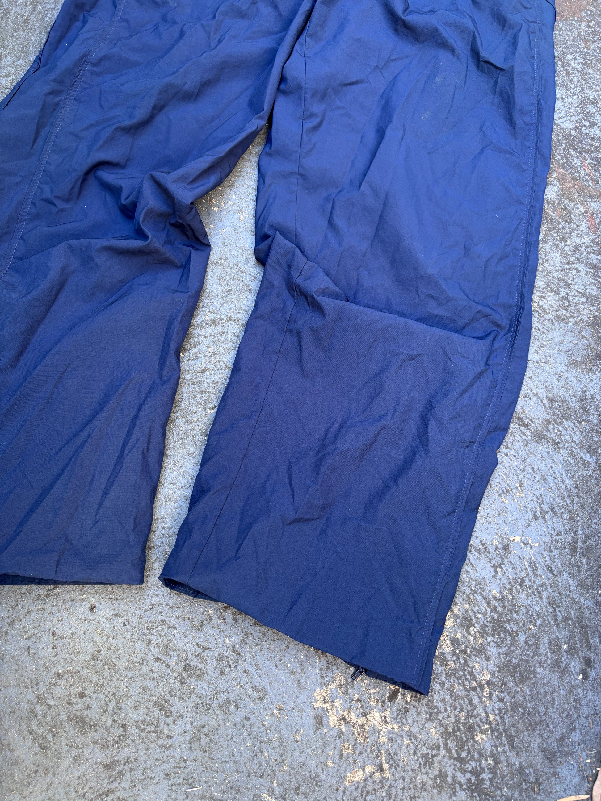 Vintage Y2K Nike Track Pants Size L Double Navy Wide Leg Nylon Windbreakers