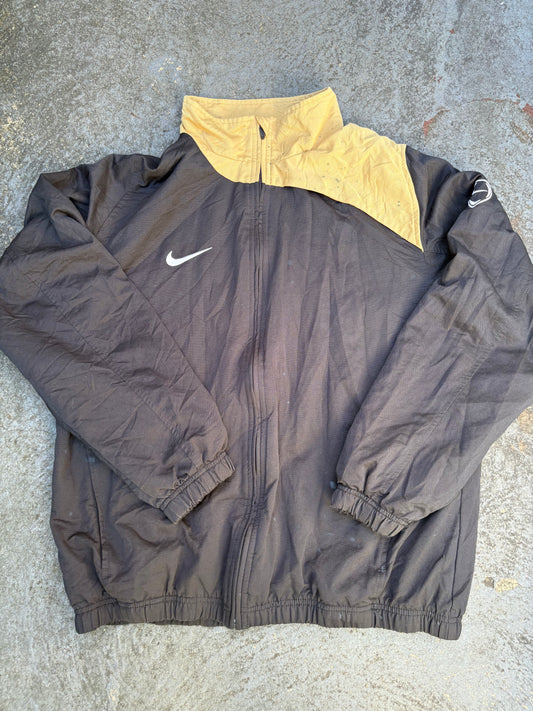 Vintage Nike Football Jacket Size M Black Tan Queens Park Logo Windbreaker