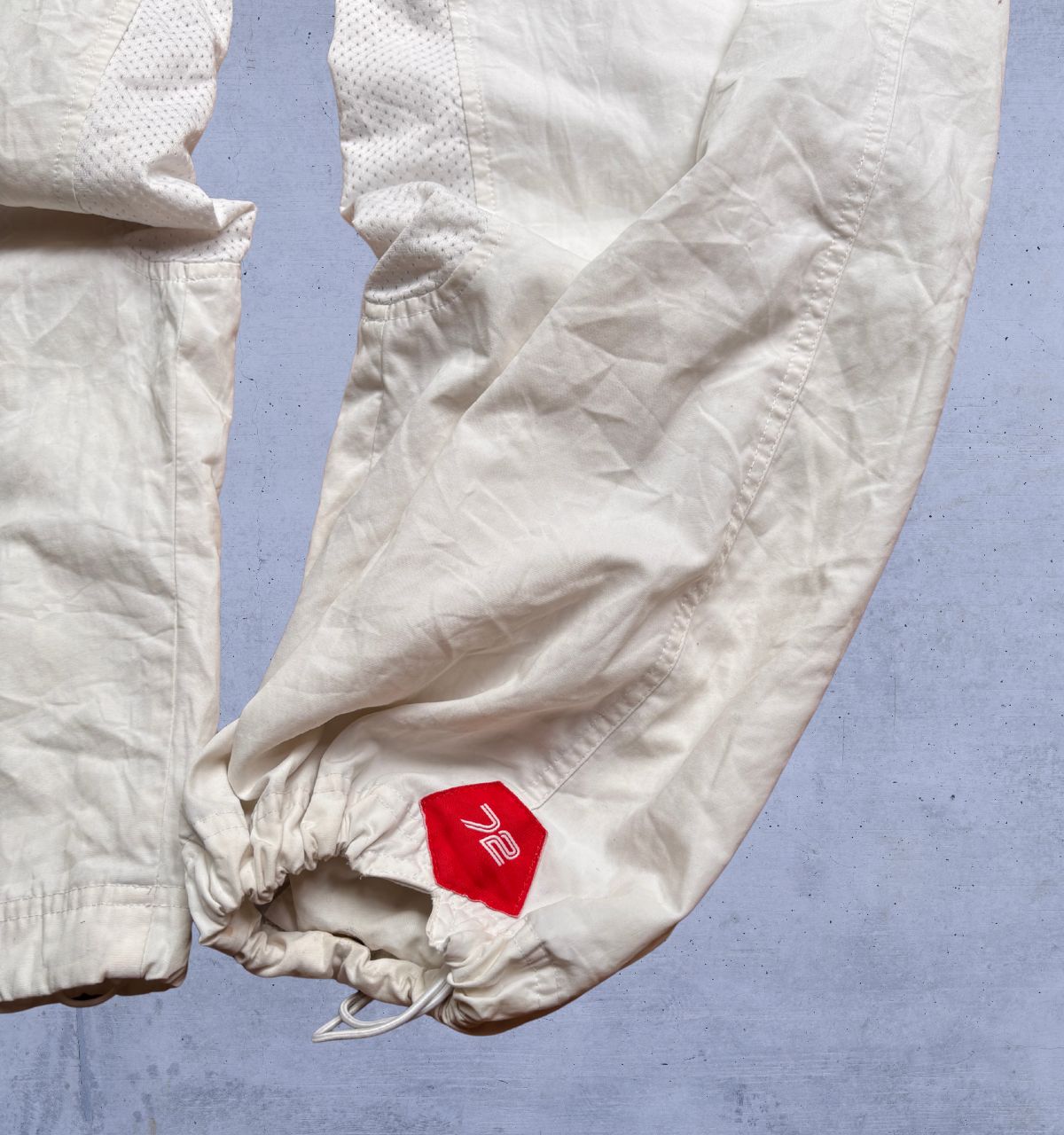 Vintage Y2K Nike Cortez 72 Track Pants Size XL White Red Detail Wide Leg Bungee Ankle