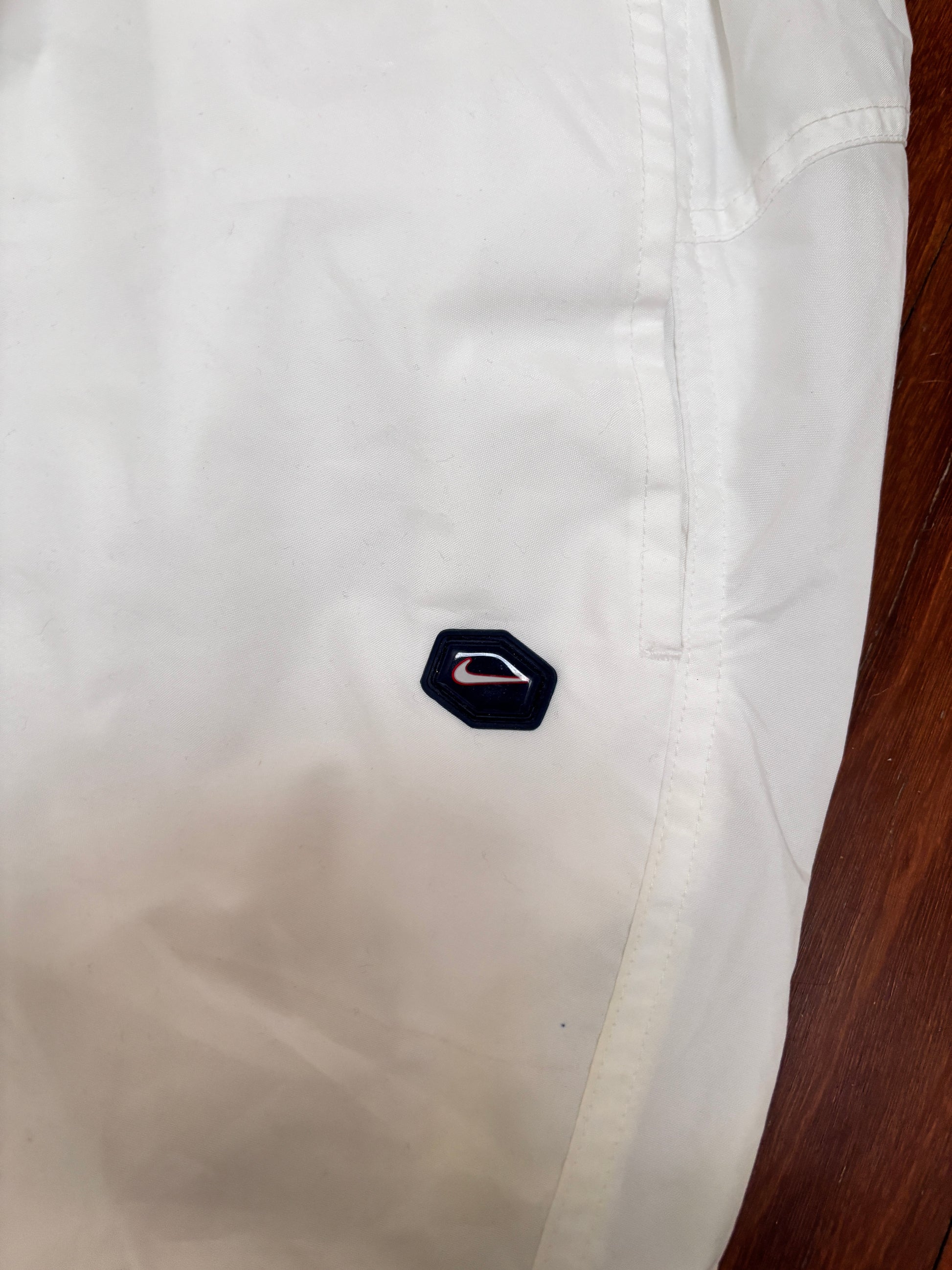 Vintage Y2K Nike Track Pants Size XXL White Hex Logo Nylon Windbreakers Bungee