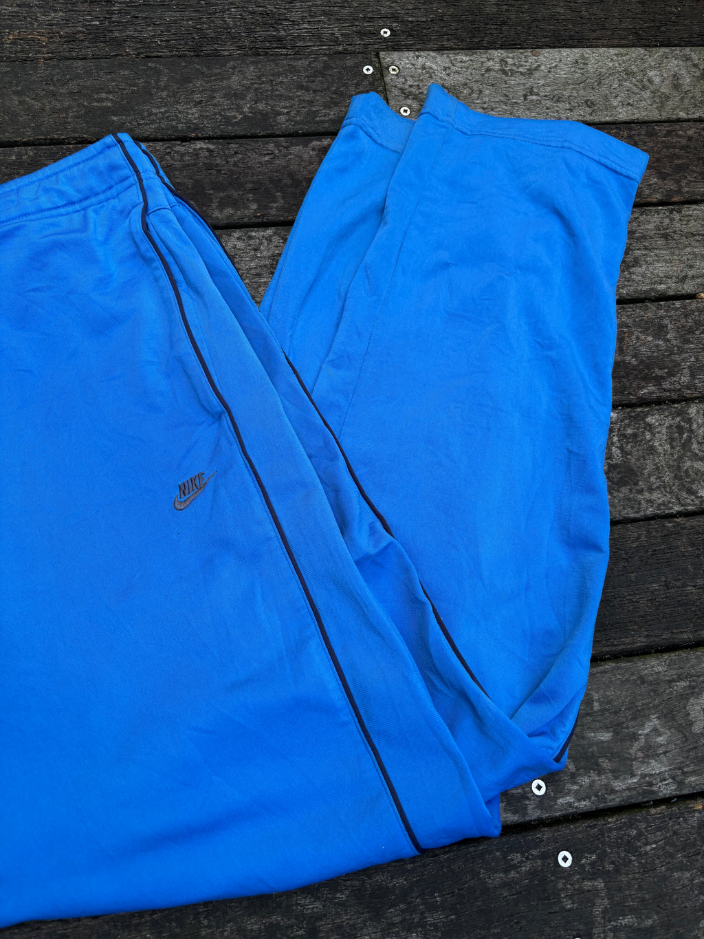Nike Y2K Blue Grey Logo Track Pants Size M