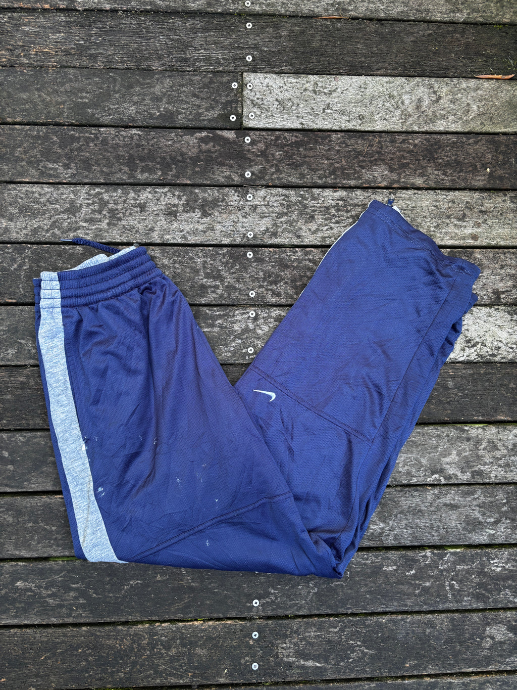 Nike Navy Y2K Wide Leg Track Pants Size S