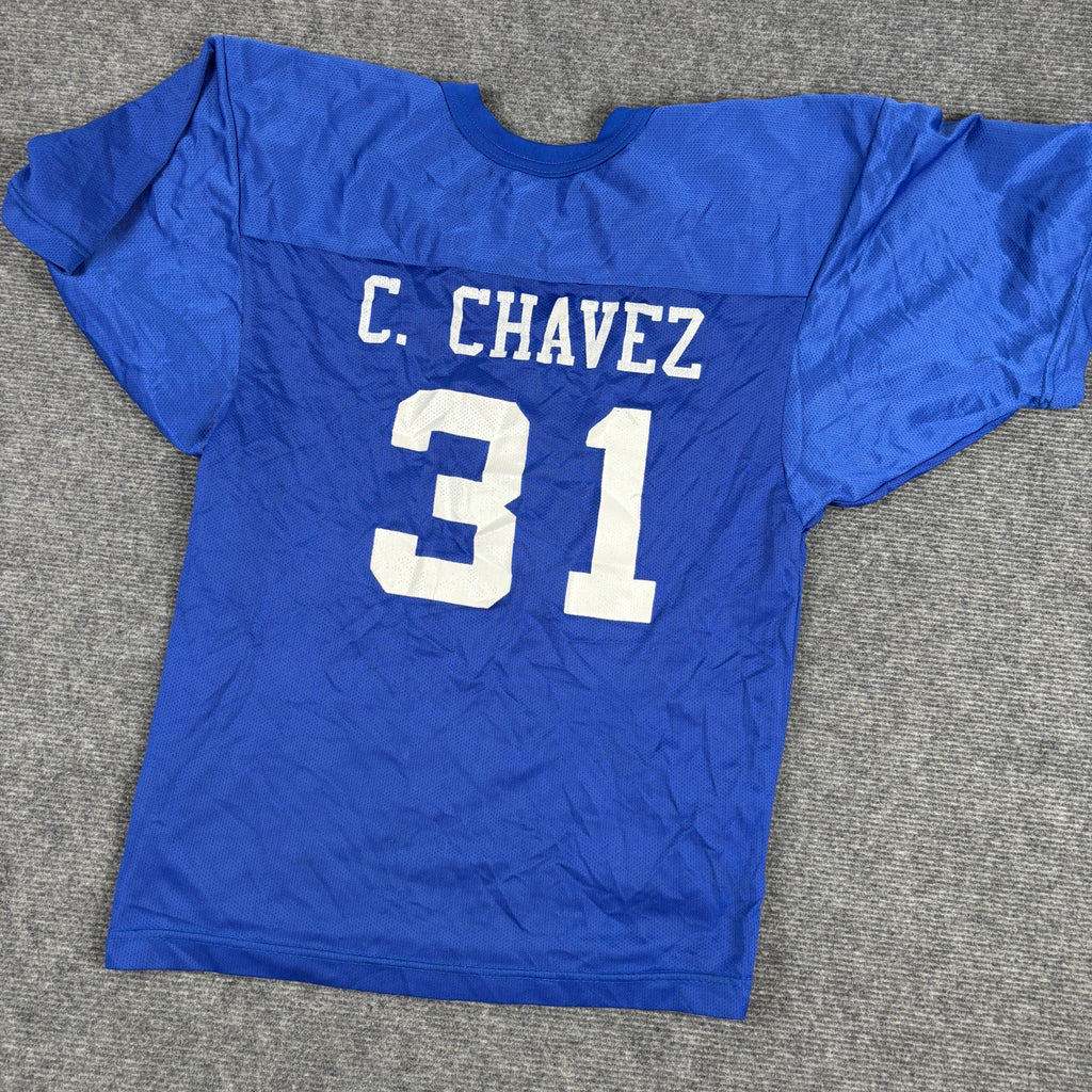 Vintage Wilson Football Jersey Women's Small Blue White High School