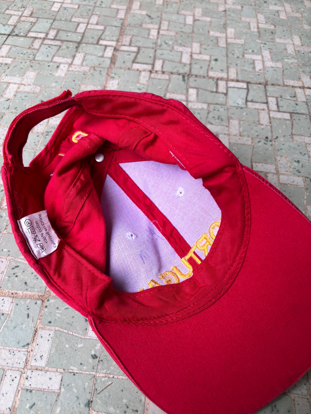 Portugal National Hat OSFM Red Football Supporter Cap