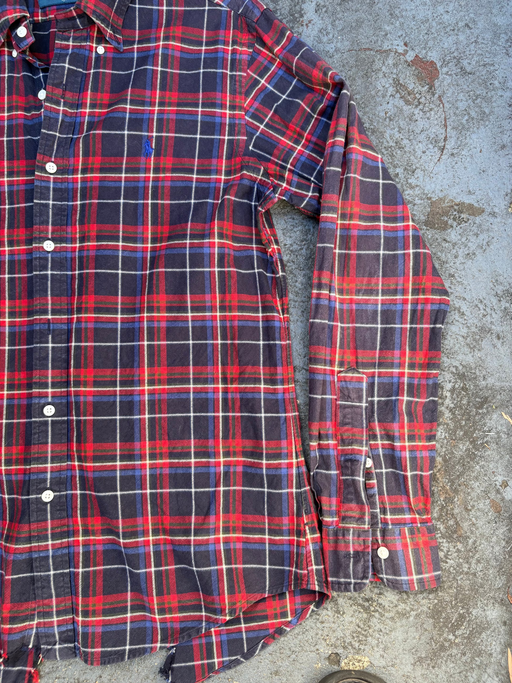 Vintage 90s Ralph Lauren Shirt Size M Tartan Gingham Red Black Preppy Grunge