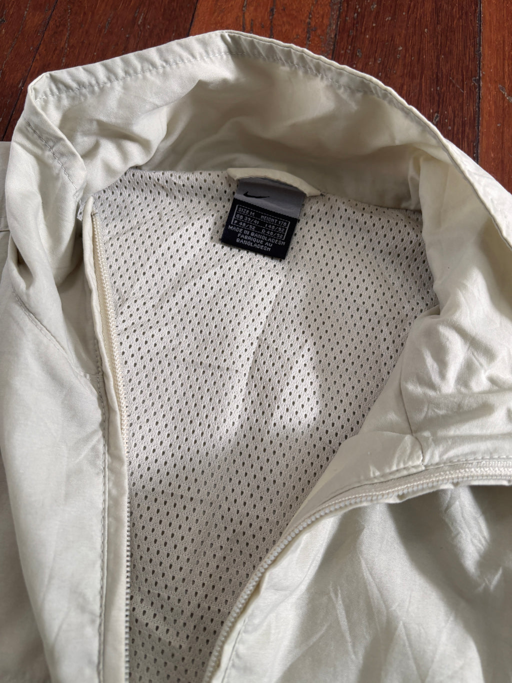 Vintage Y2K Nike Jacket Size M Double Off White Swoosh Nylon Windbreaker Zip