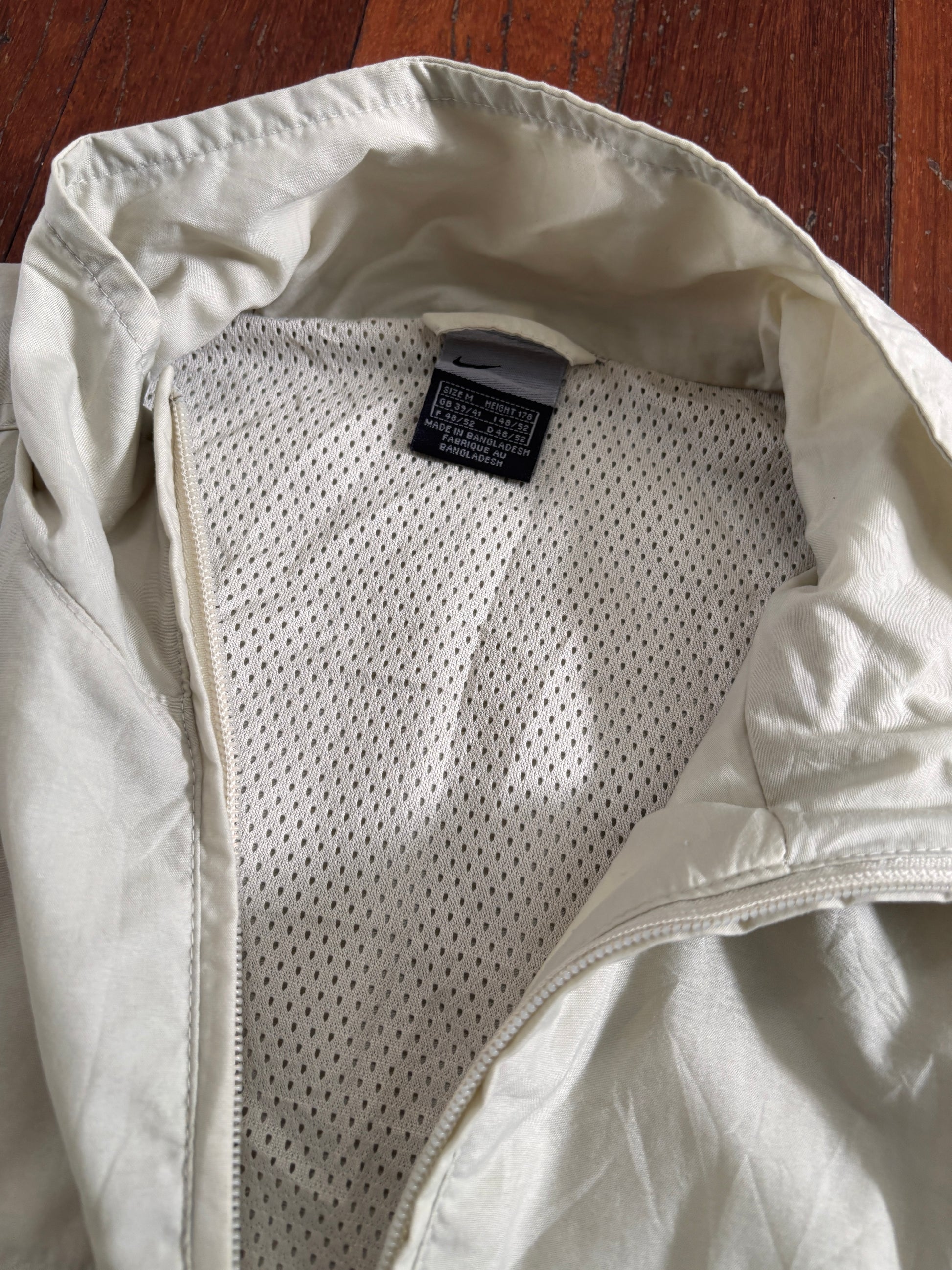 Vintage Y2K Nike Jacket Size M Double Off White Swoosh Nylon Windbreaker Zip
