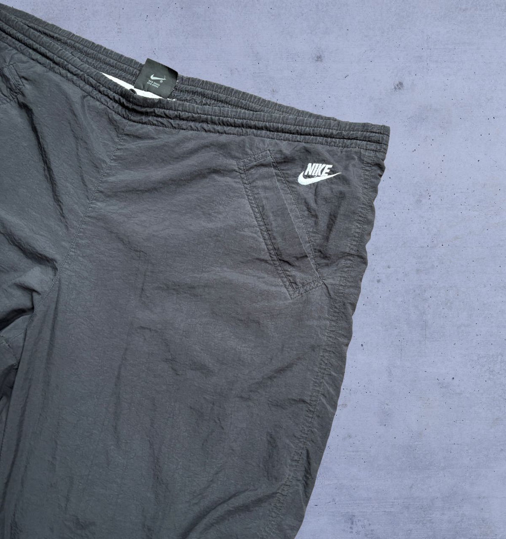 Vintage 90s Nike Premier Track Pants Men’s XXL Black White Logo Wide Leg Ankle Zip