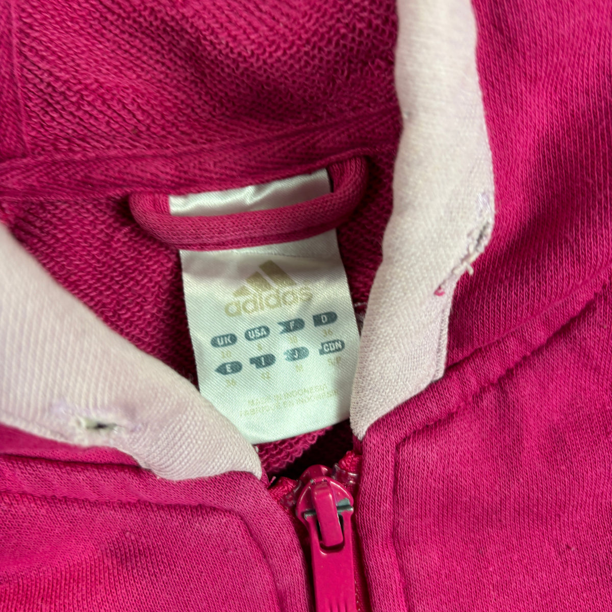 Vintage y2k Adidas Hoodie Women's XS Pink Activewear Spell Out Logo