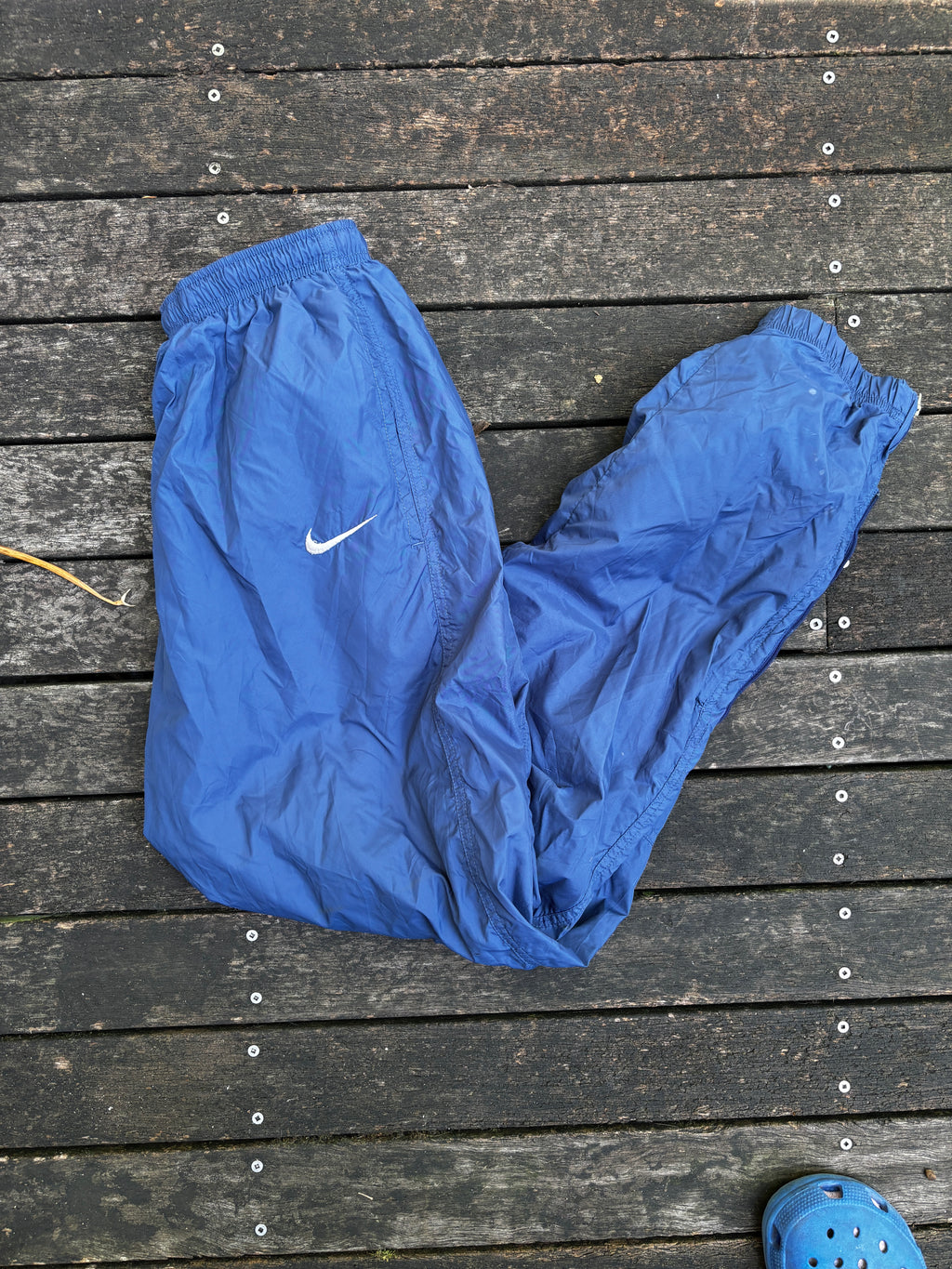 Nike Nylon Track Pants Size S Vintage Y2K Navy