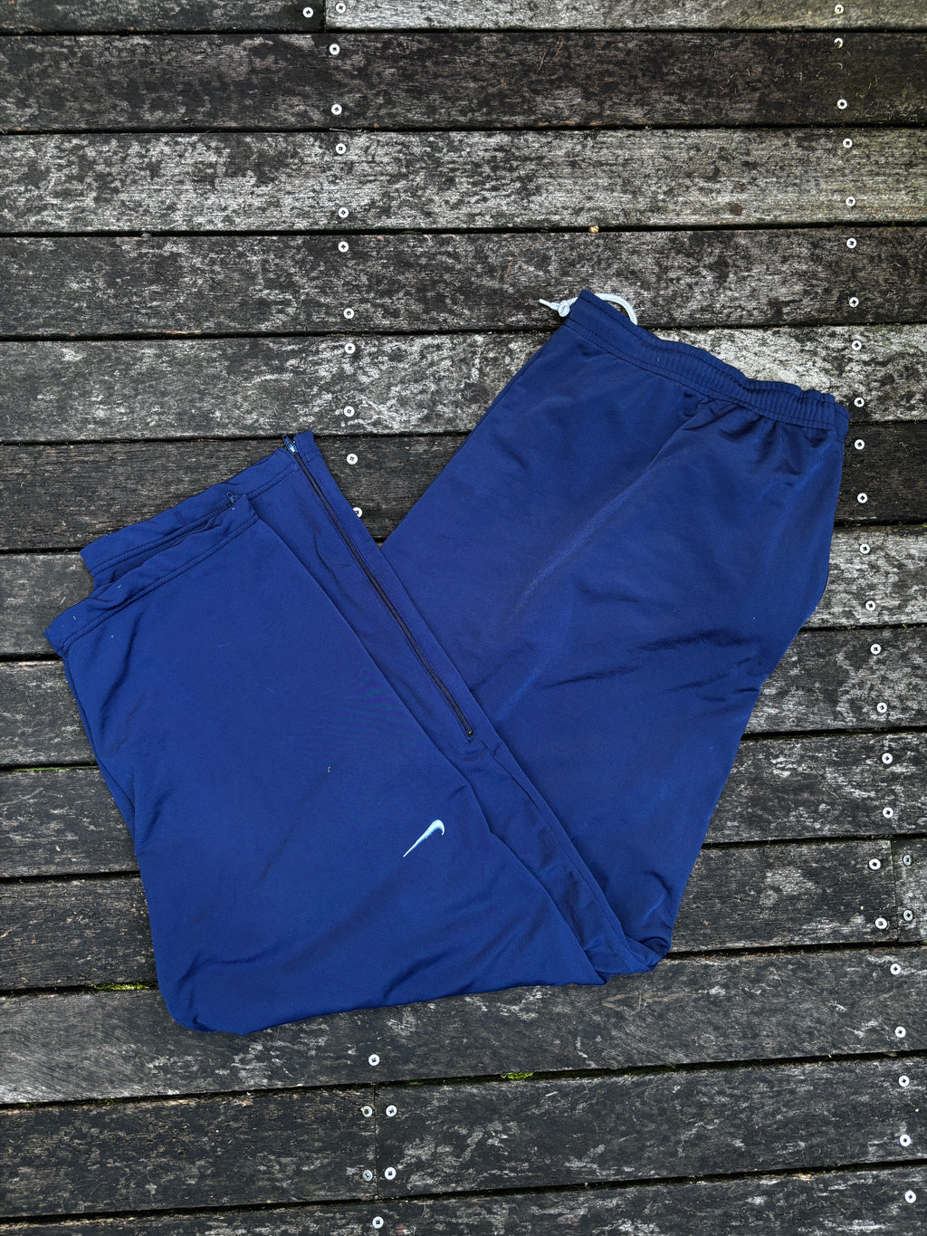 Vintage Y2K Nike Pleated Track Pants Size XL in Navy