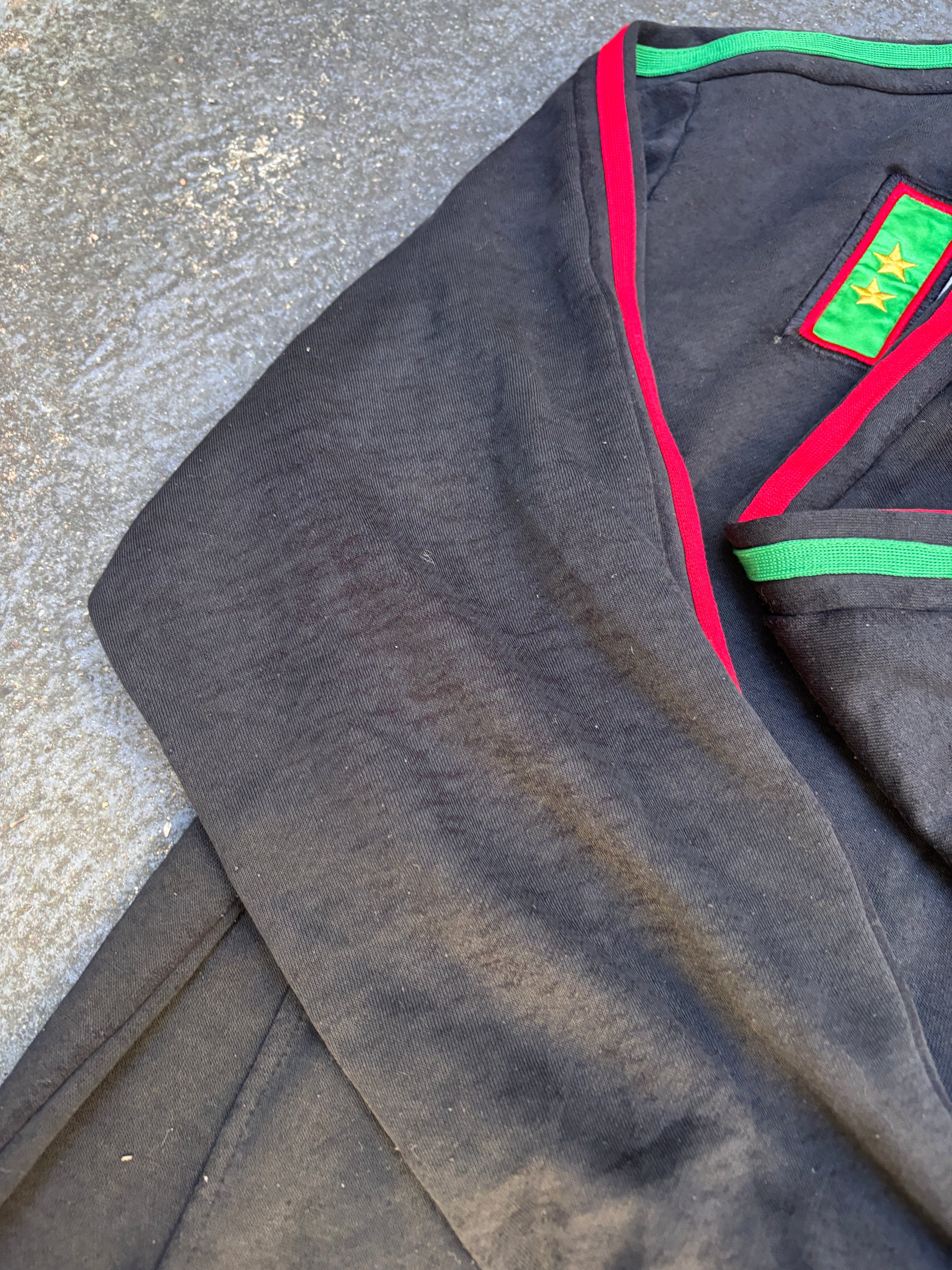 Vintage 90s Kappa Italia Jacket Size XL Black Embroidered Italy Flag Full Zip