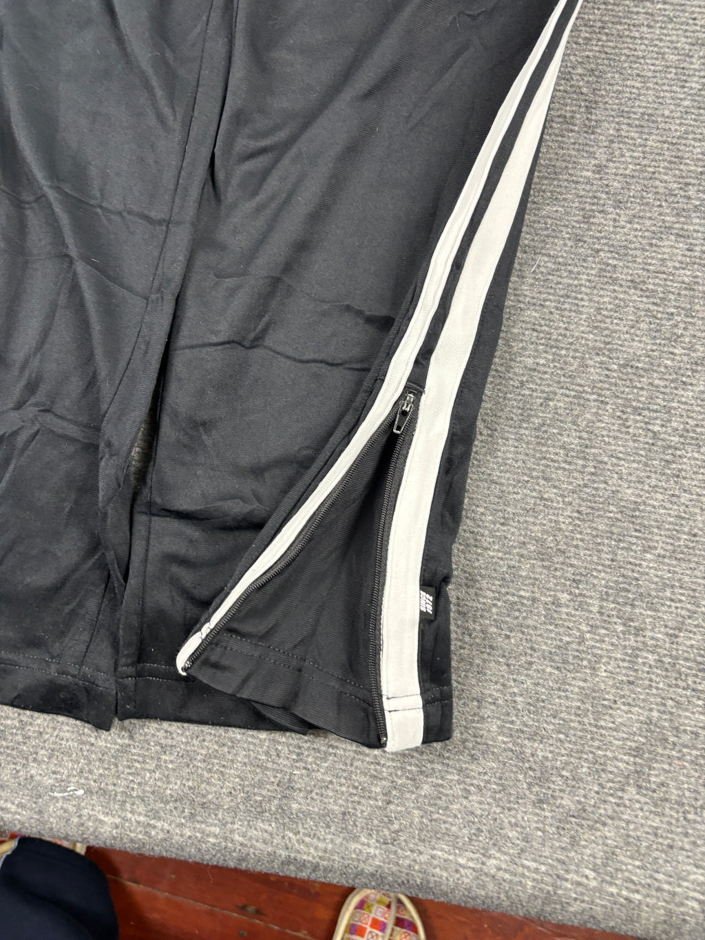 Vintage Baggy Nike Air Track Pants Black White Stripe y2k era