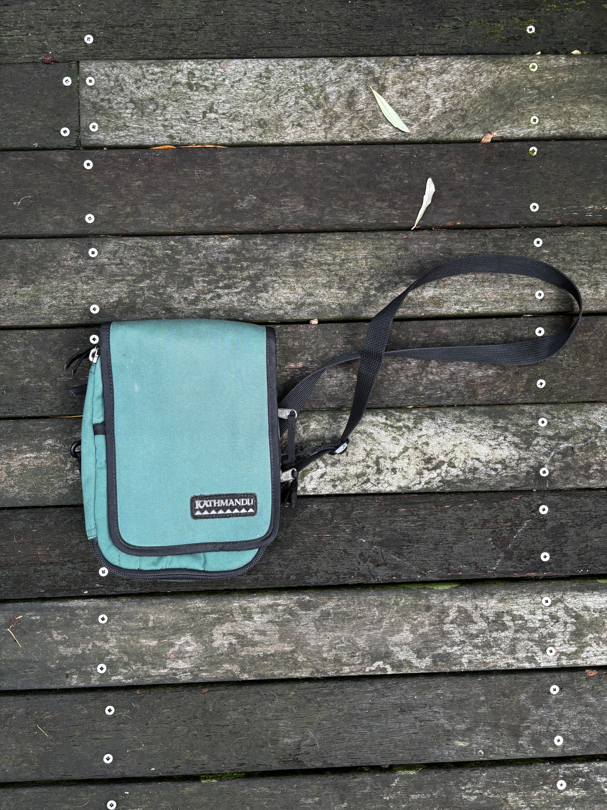 Vintage Kathmandu Shoulder Bag Small Satchel Green Gorpcore Utilty