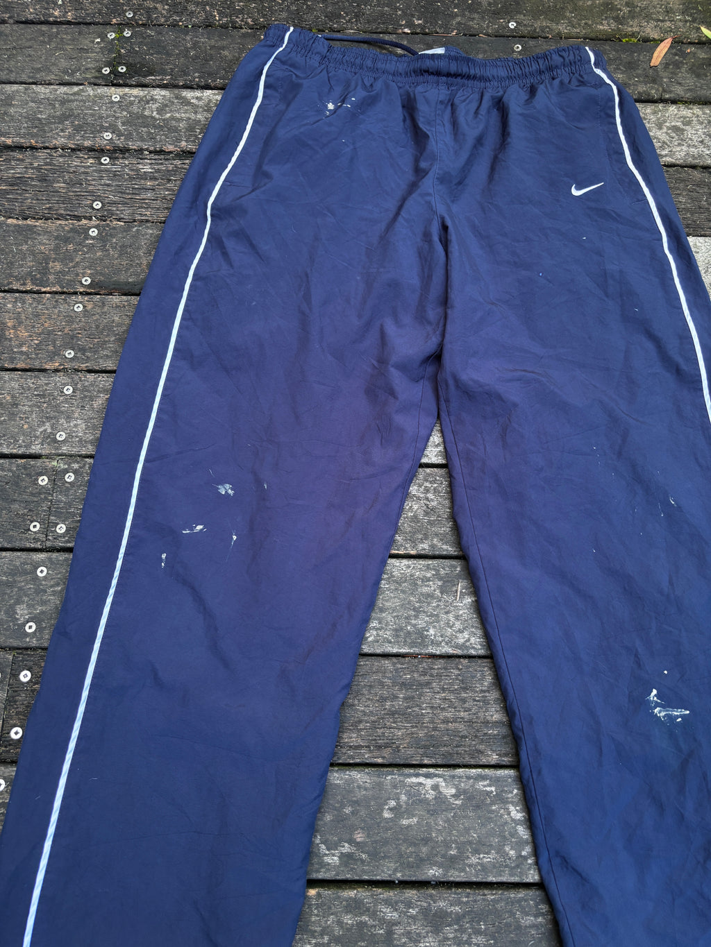Classic Nike Y2K Track Pants Size M Navy