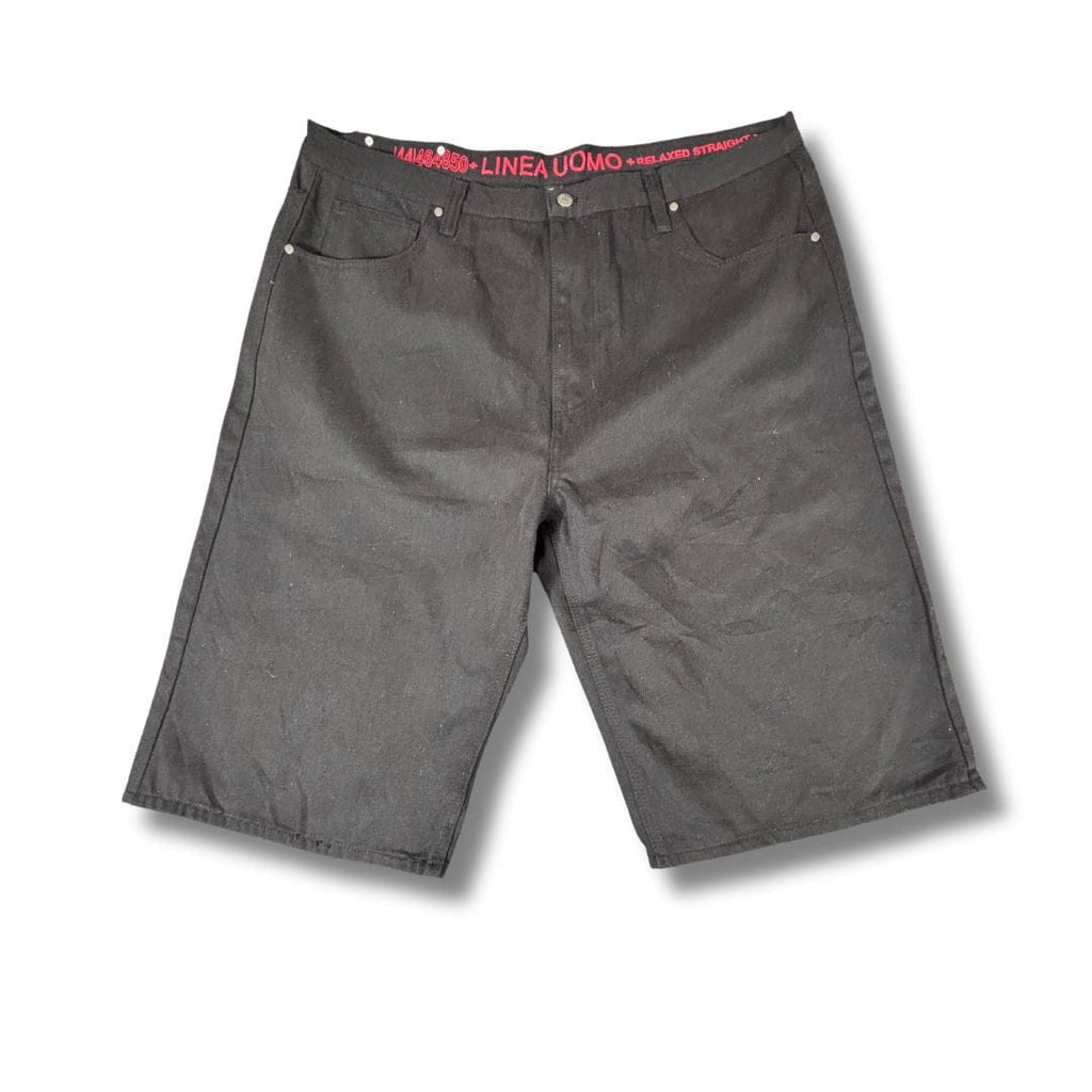 Vintage Linea Uomo Denim Shorts Men’s 44 Black Super Wide Baggy Hip Hop Jorts