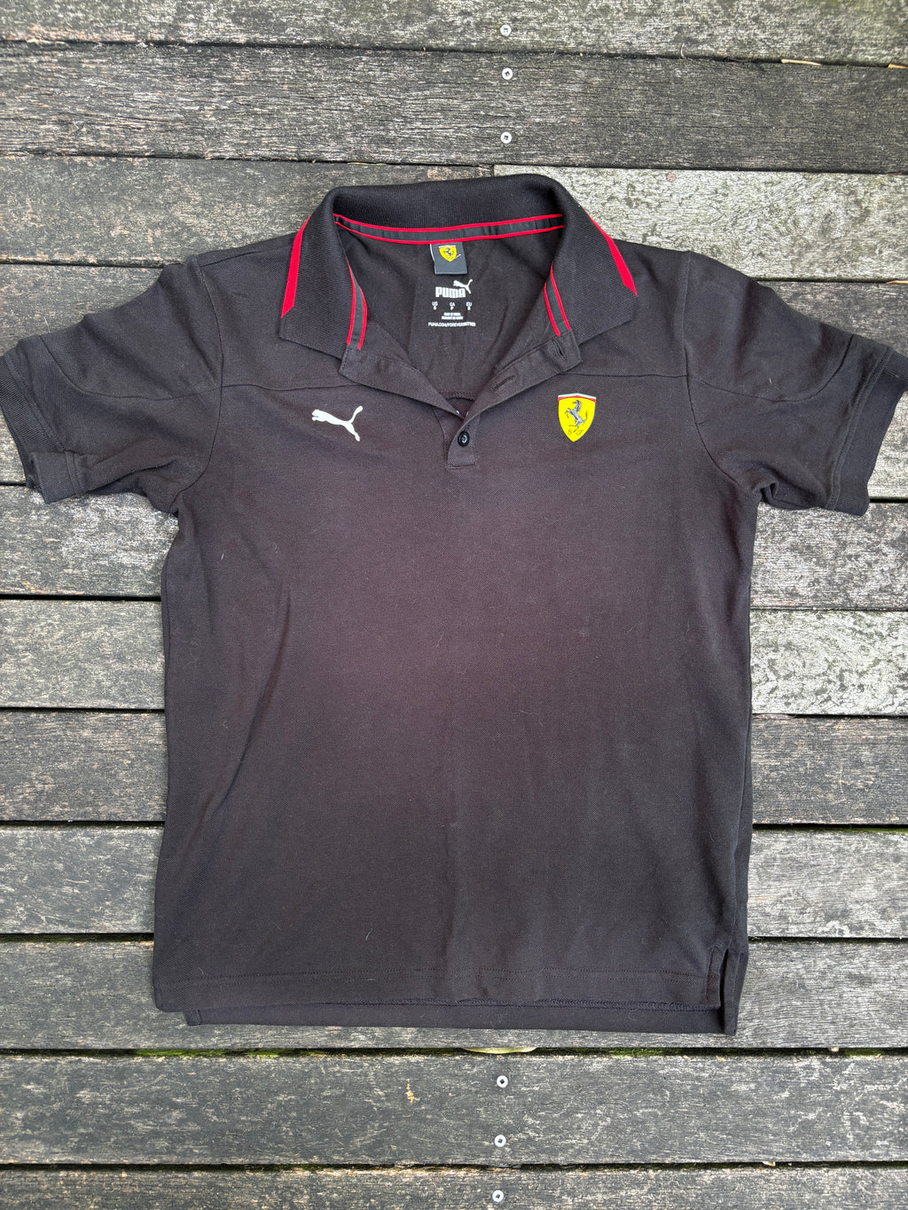 Puma Ferrari Polo Size S Black Yellow