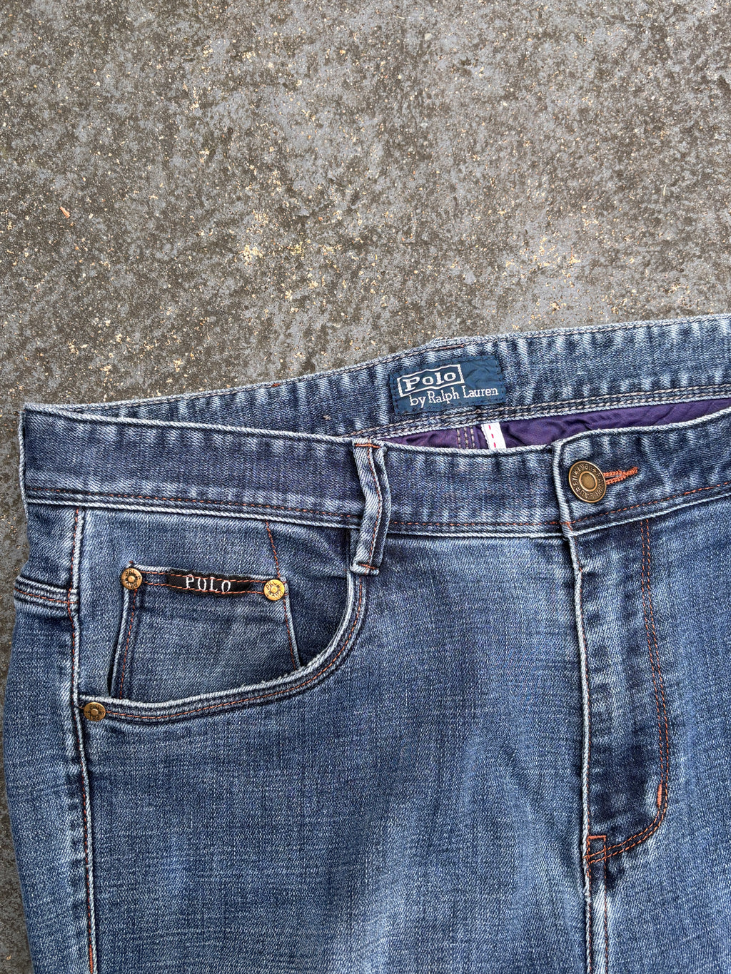 Vintage 90s Polo Ralph Lauren Jeans Size 36 Mid Blue Wash Straight Leg Colour Pony