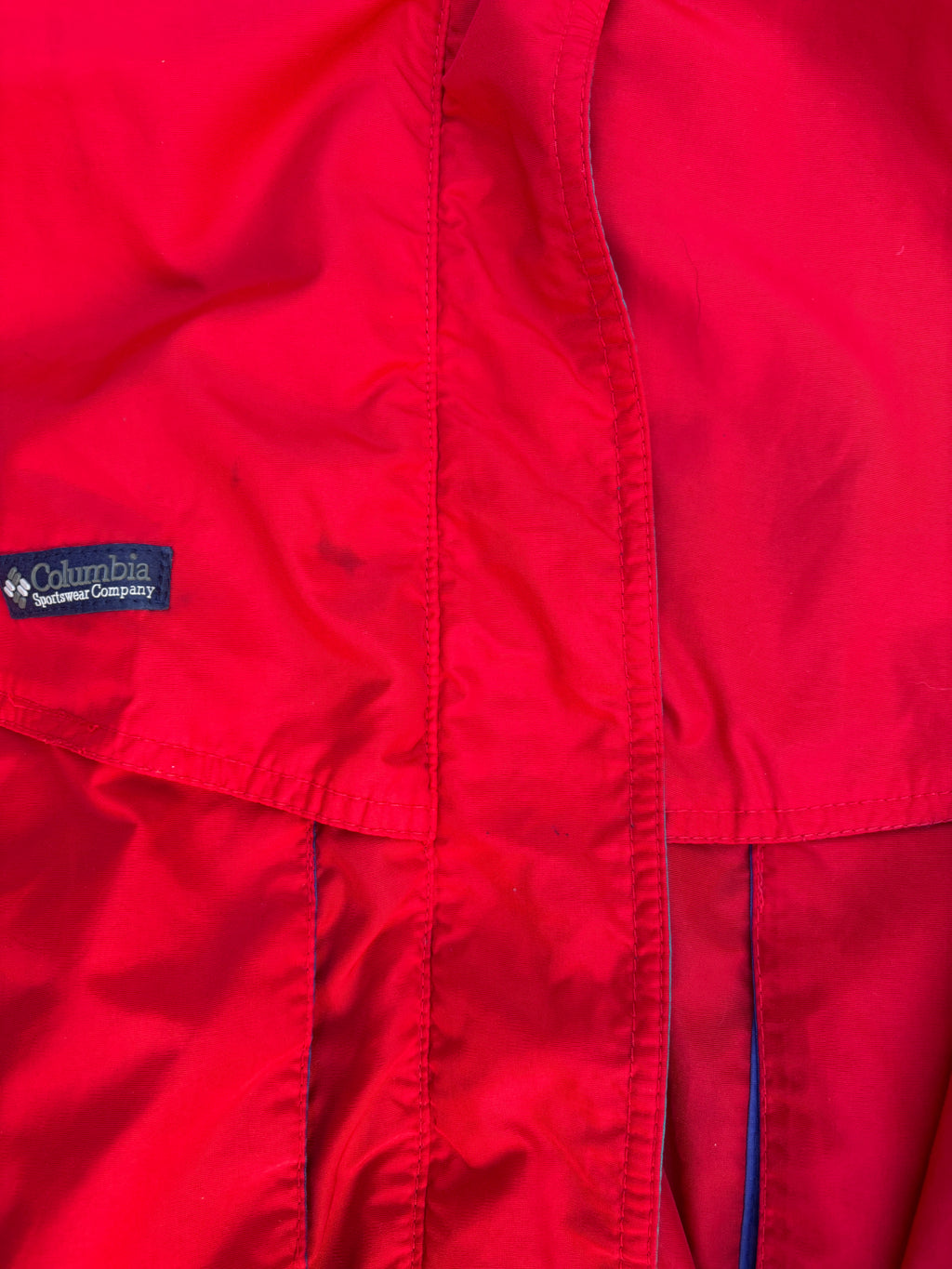 Vintage 90s Columbia Powder Keg Jacket Size M Red Green Nylon Windbreaker Zip