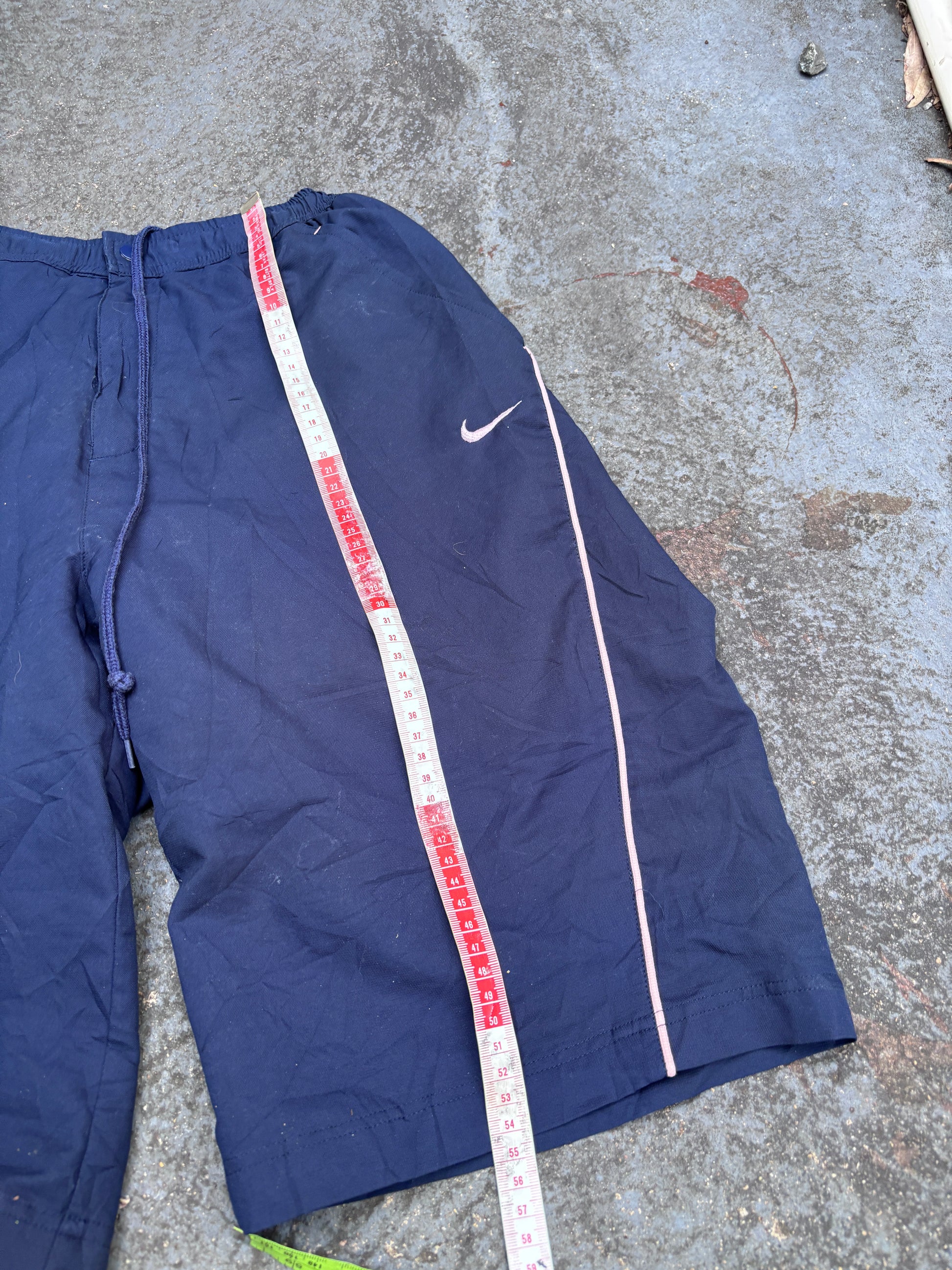 Vintage Y2K Nike Shorts Women’s XS Navy Pink Detail & Swoosh Baggy Wide Leg