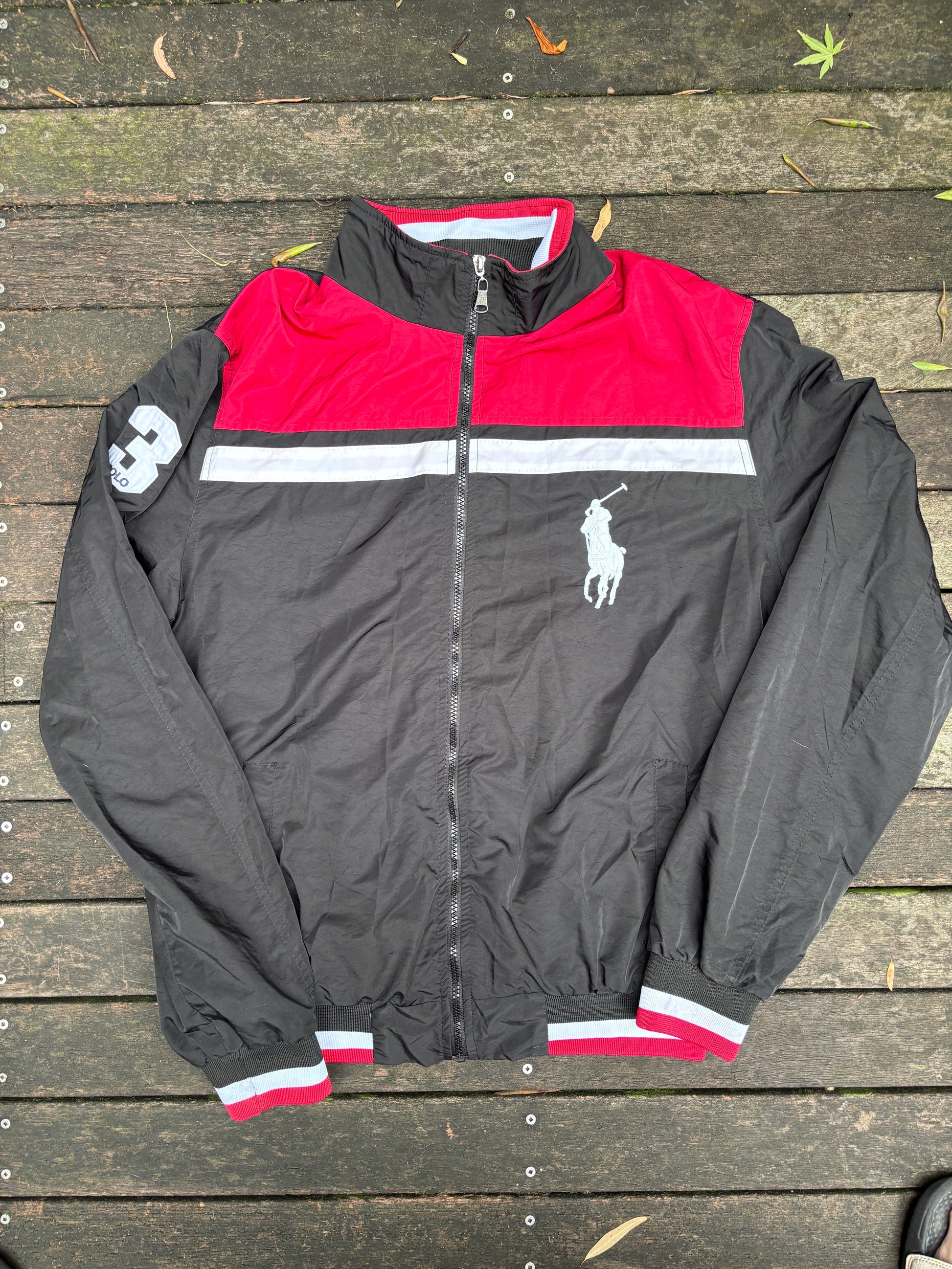 Vintage Polo Ralph Lauren Jacket Size XL Black Windbreaker