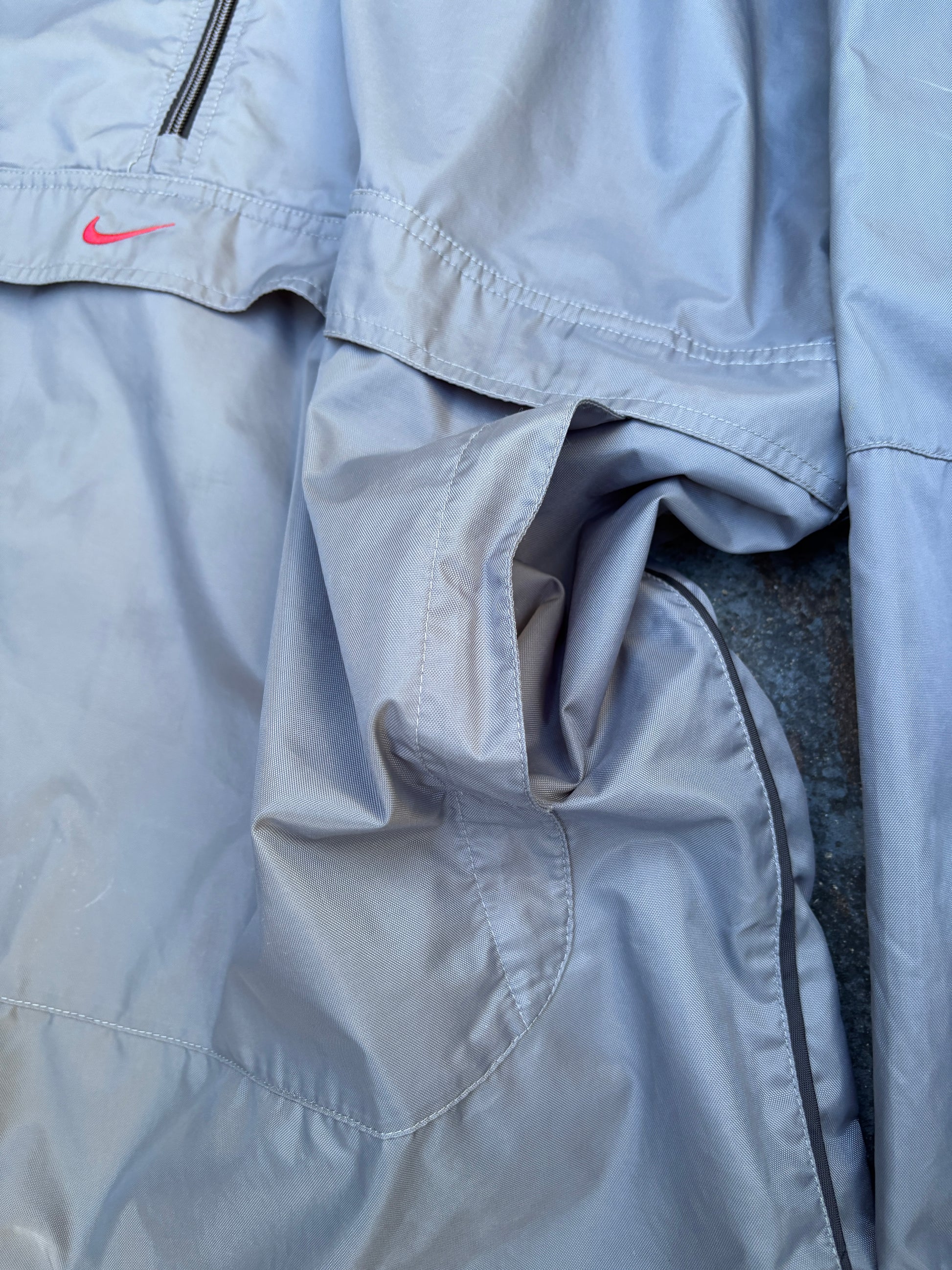Vintage Y2K Nike Jacket Size XL Oversized Spell Out Kangaroo Pouch Windbreaker