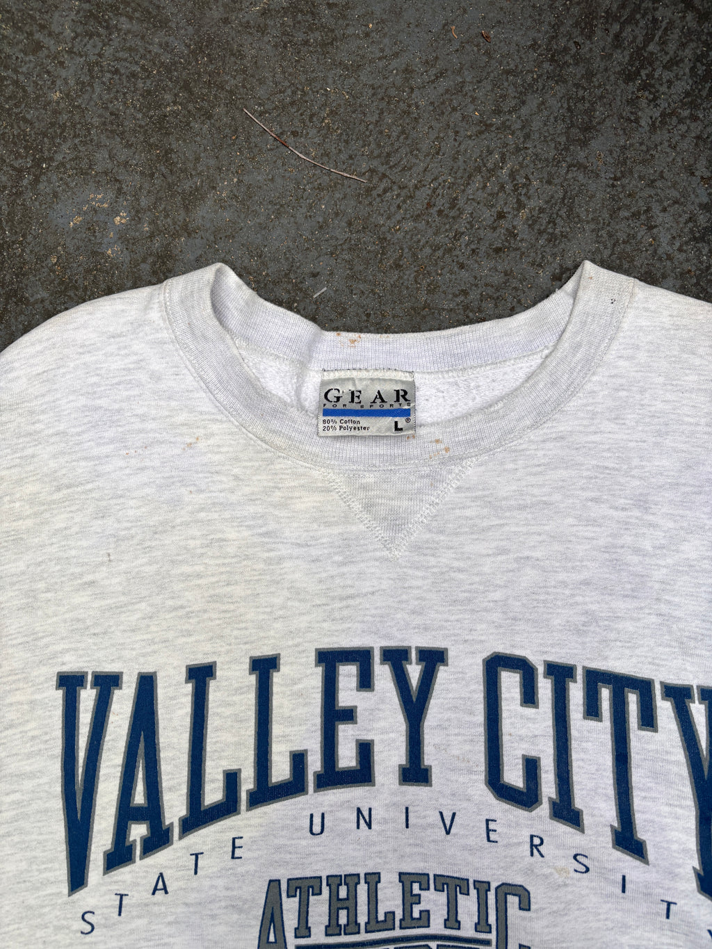 Vintage 90s Valley City Uni Jumper Sz L Oversize Gear Tag Fleece Boxy Crew Neck