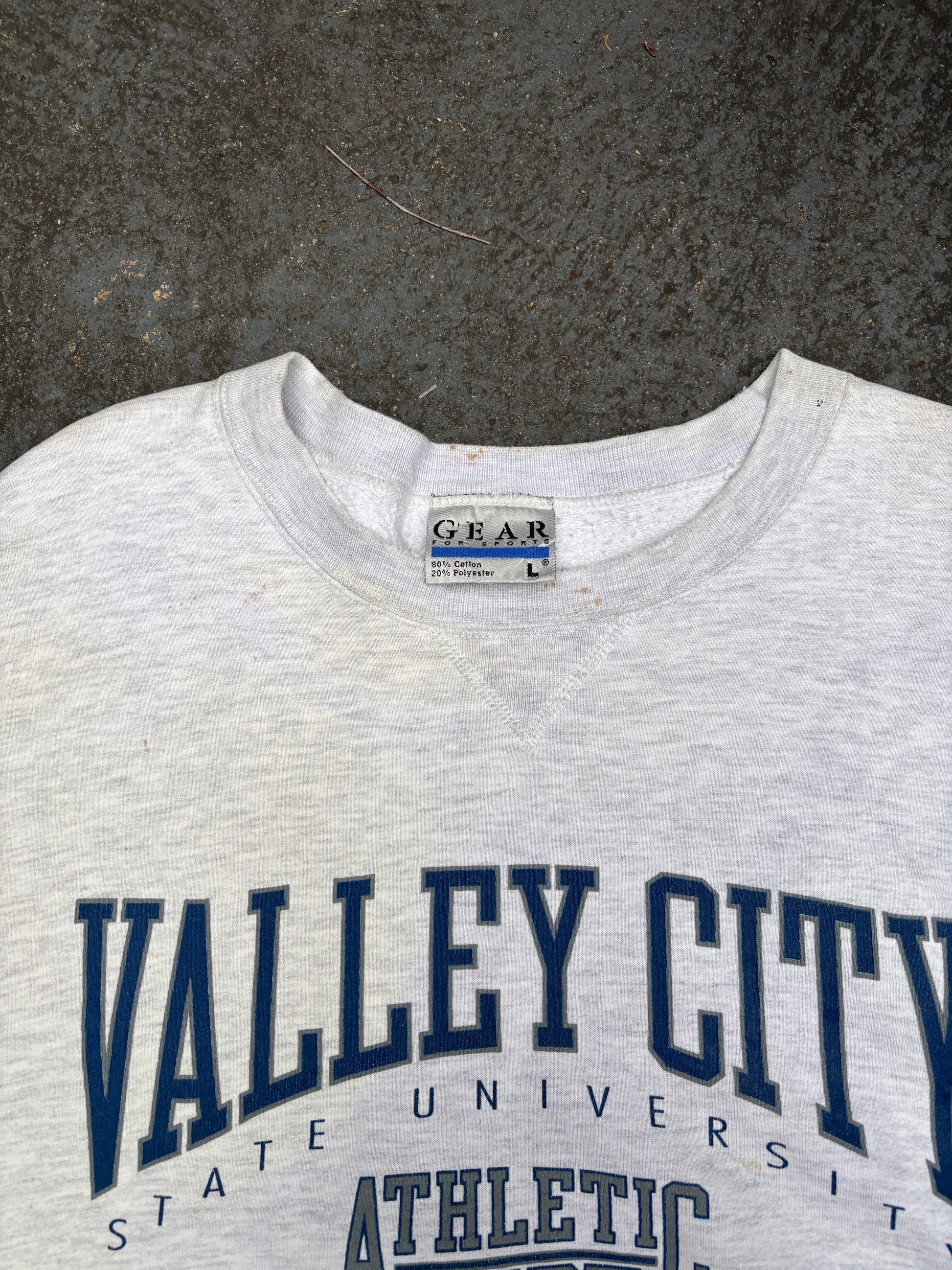 Vintage 90s Valley City Uni Jumper Sz L Oversize Gear Tag Fleece Boxy Crew Neck