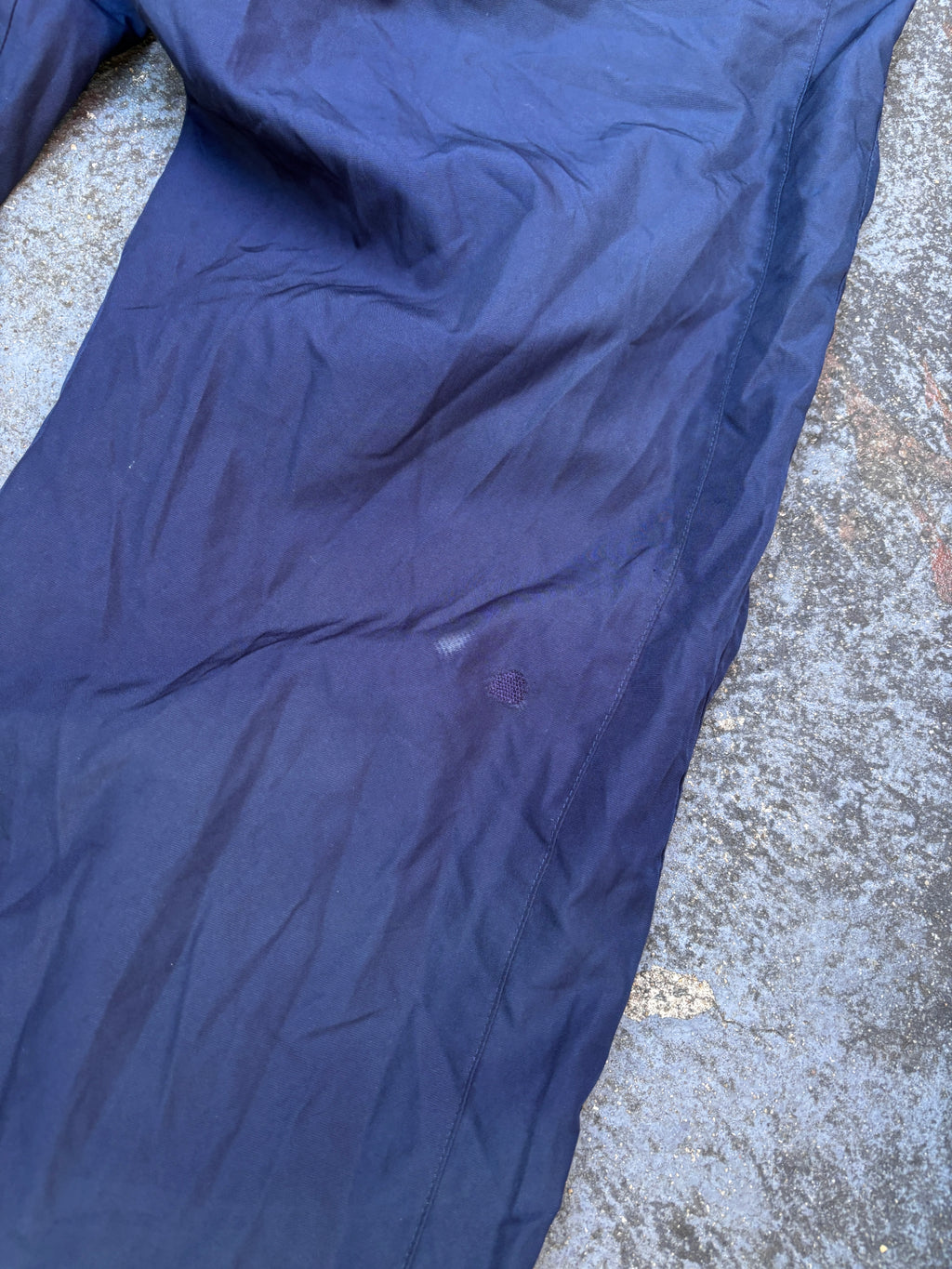 Nike Track Pants Sz L Navy White Swoosh Straight Leg Classic Nylon Windbreakers